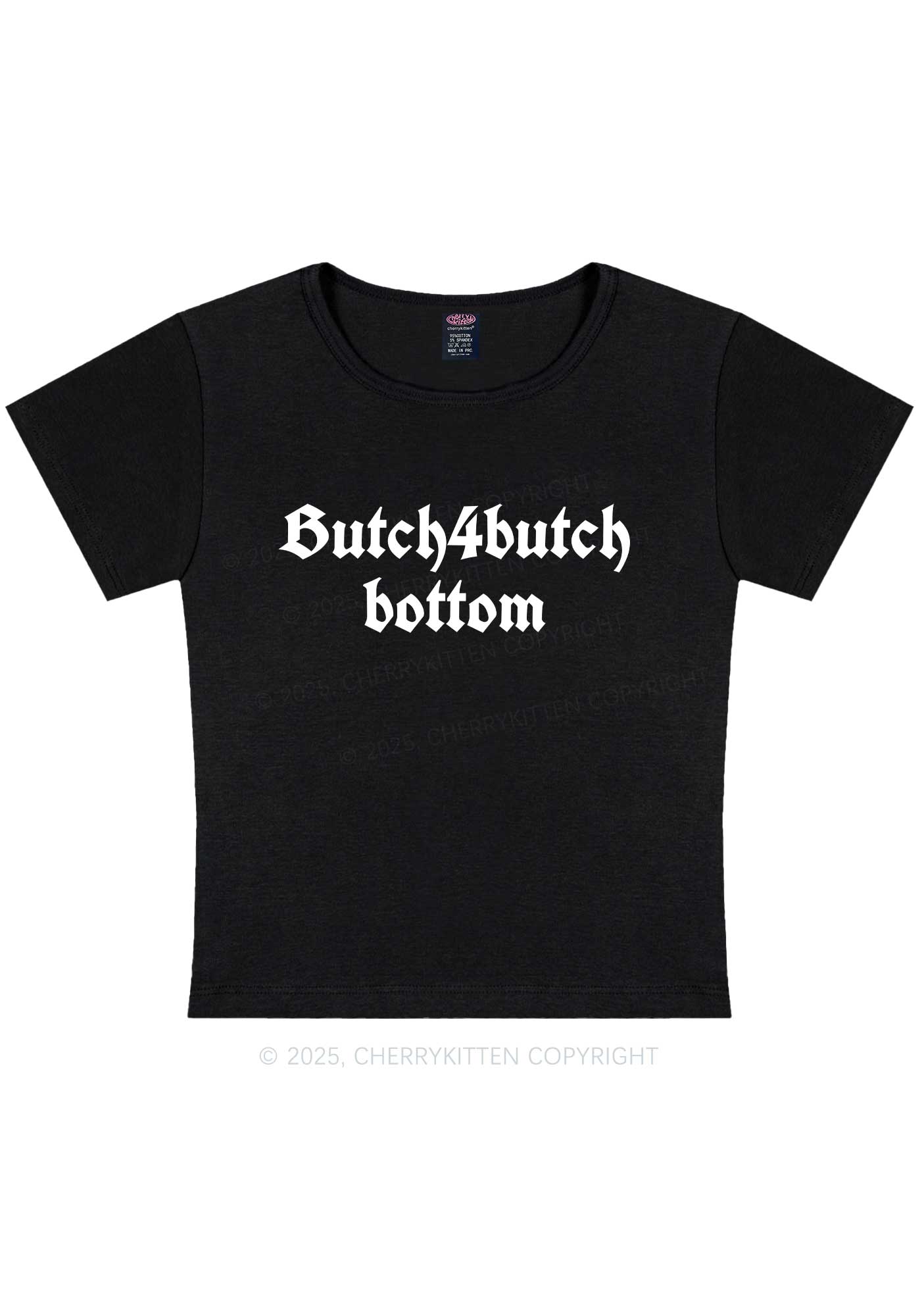 Butch Bottom Pride Y2K Baby Tee Cherrykitten