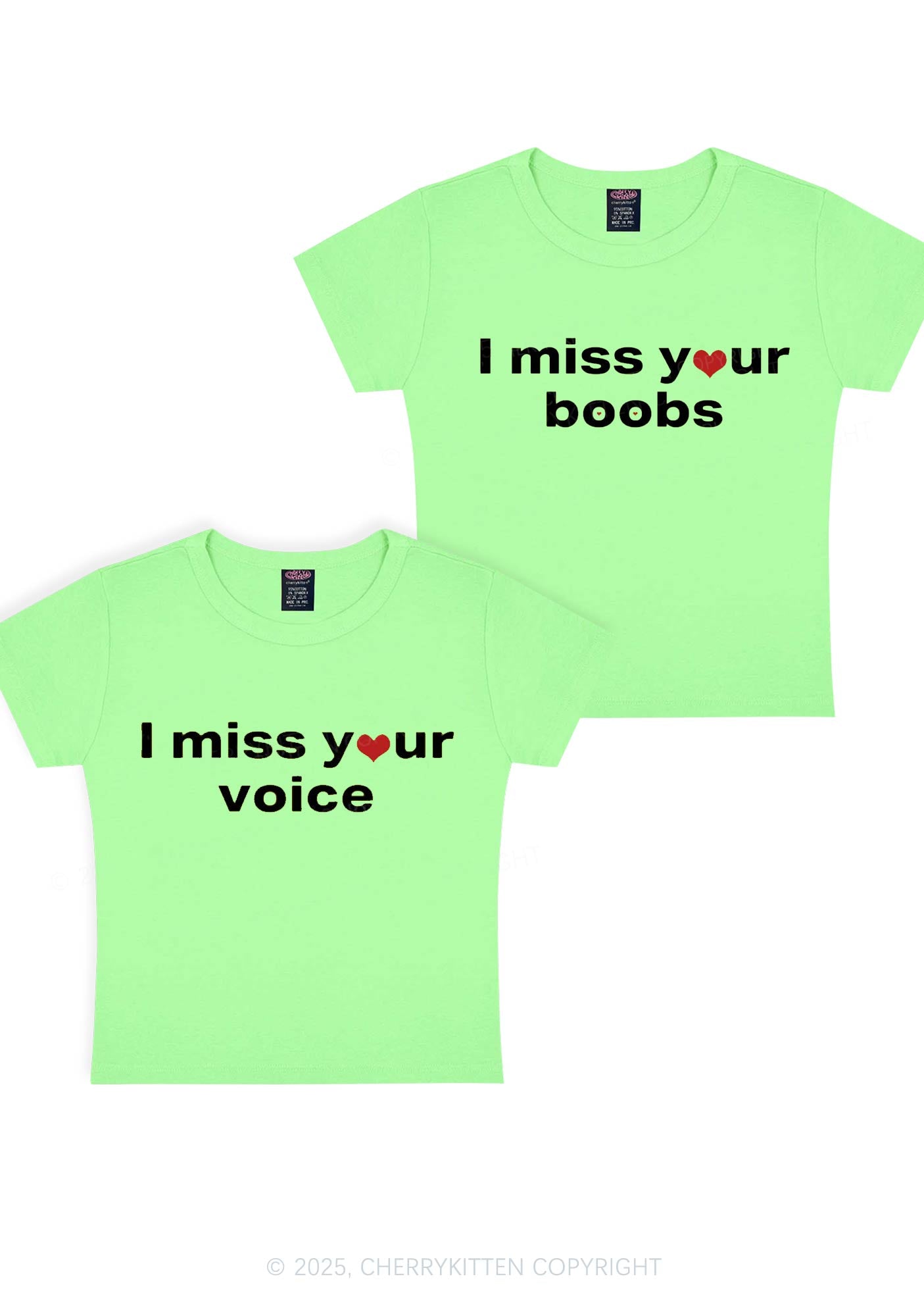 Miss Your Voice Bxxbs Y2K Valentine's Day Baby Tee Cherrykitten
