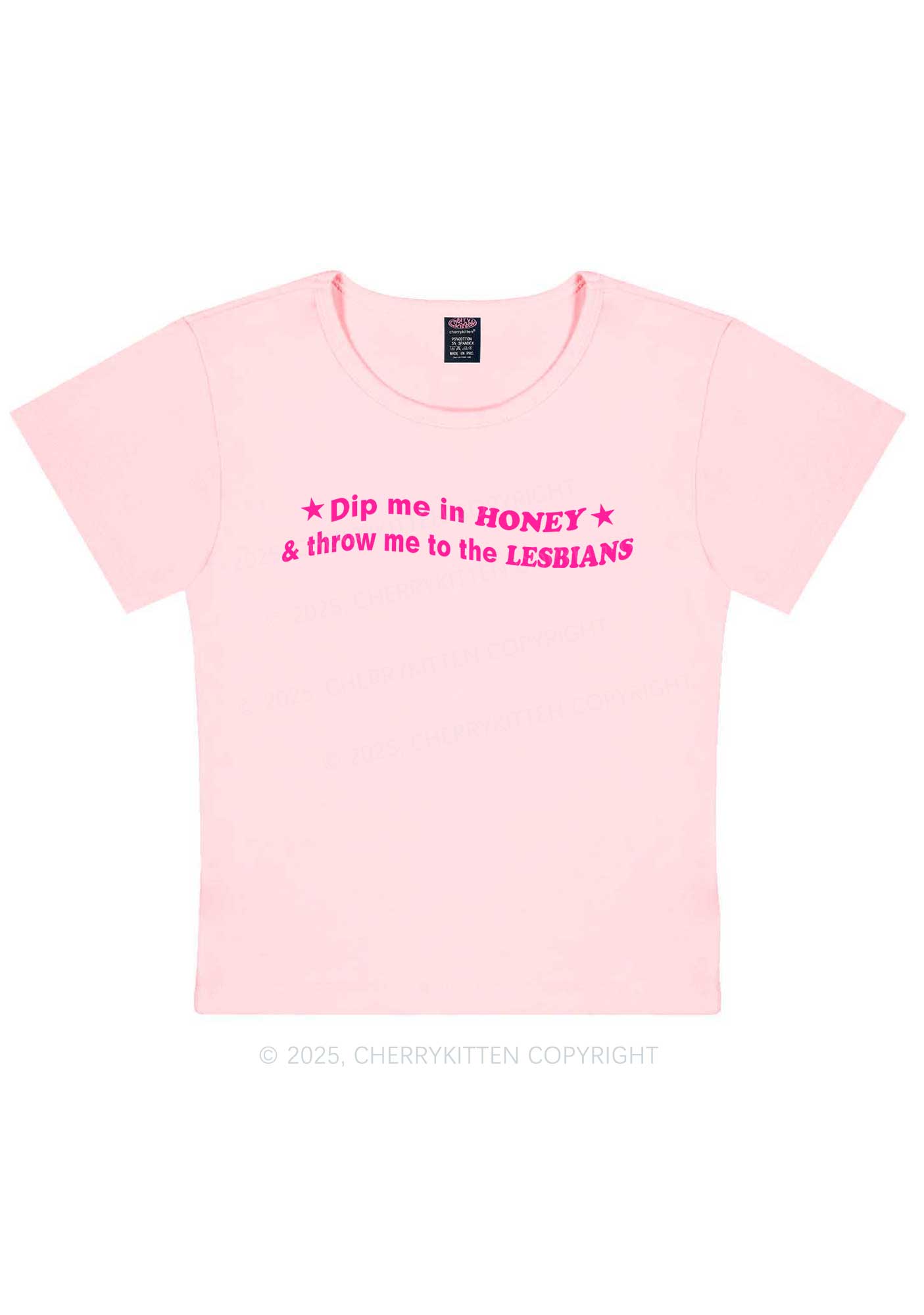Honey Lesbians Pride Y2K Baby Tee Cherrykitten
