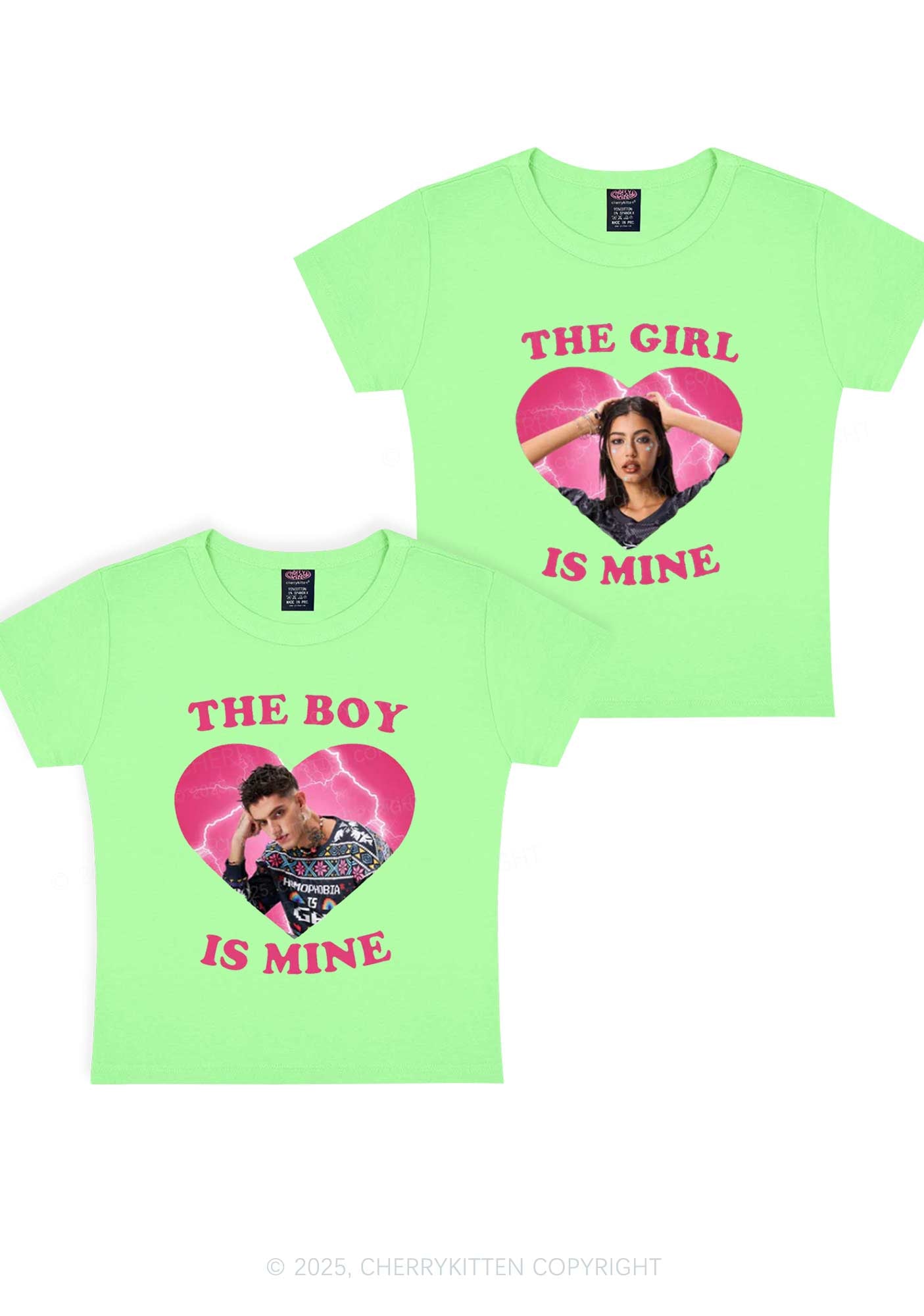 Custom Boy Girl Is Mine Y2K Valentine's Day Baby Tee Cherrykitten