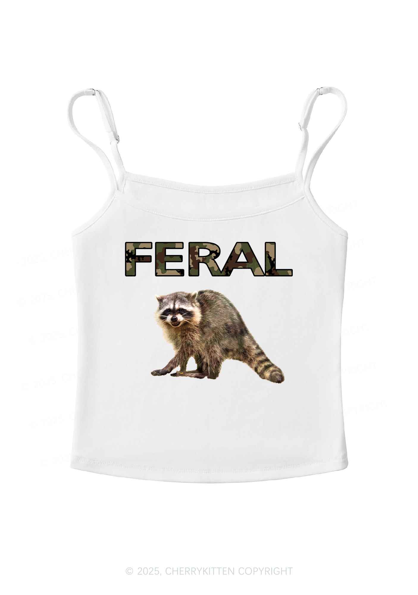 Feral Raccoon Y2K Spaghetti Strap Cami Cherrykitten