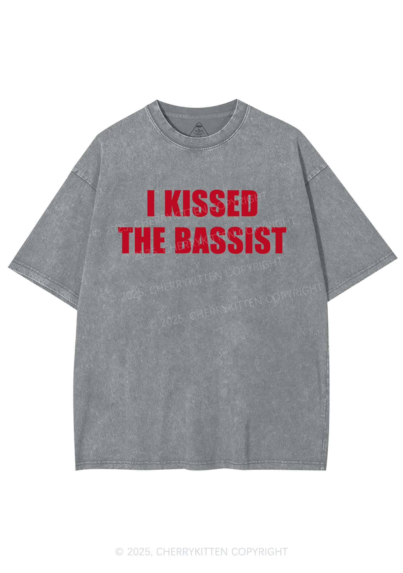 I Kissed The Bassist Y2K Shirts Washed Tee Cherrykitten