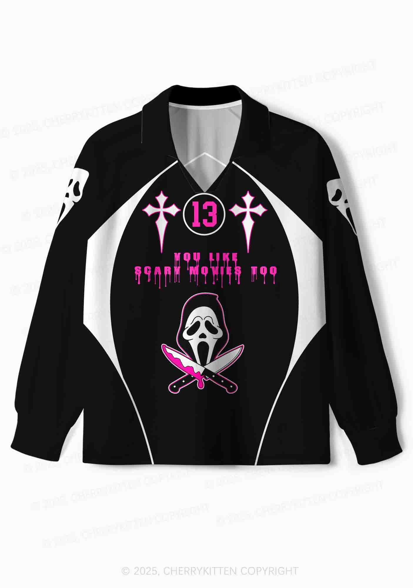 Halloween Custom Like Scary Movie Y2K Sport Long Sleeve Jersey Shirts Cherrykitten