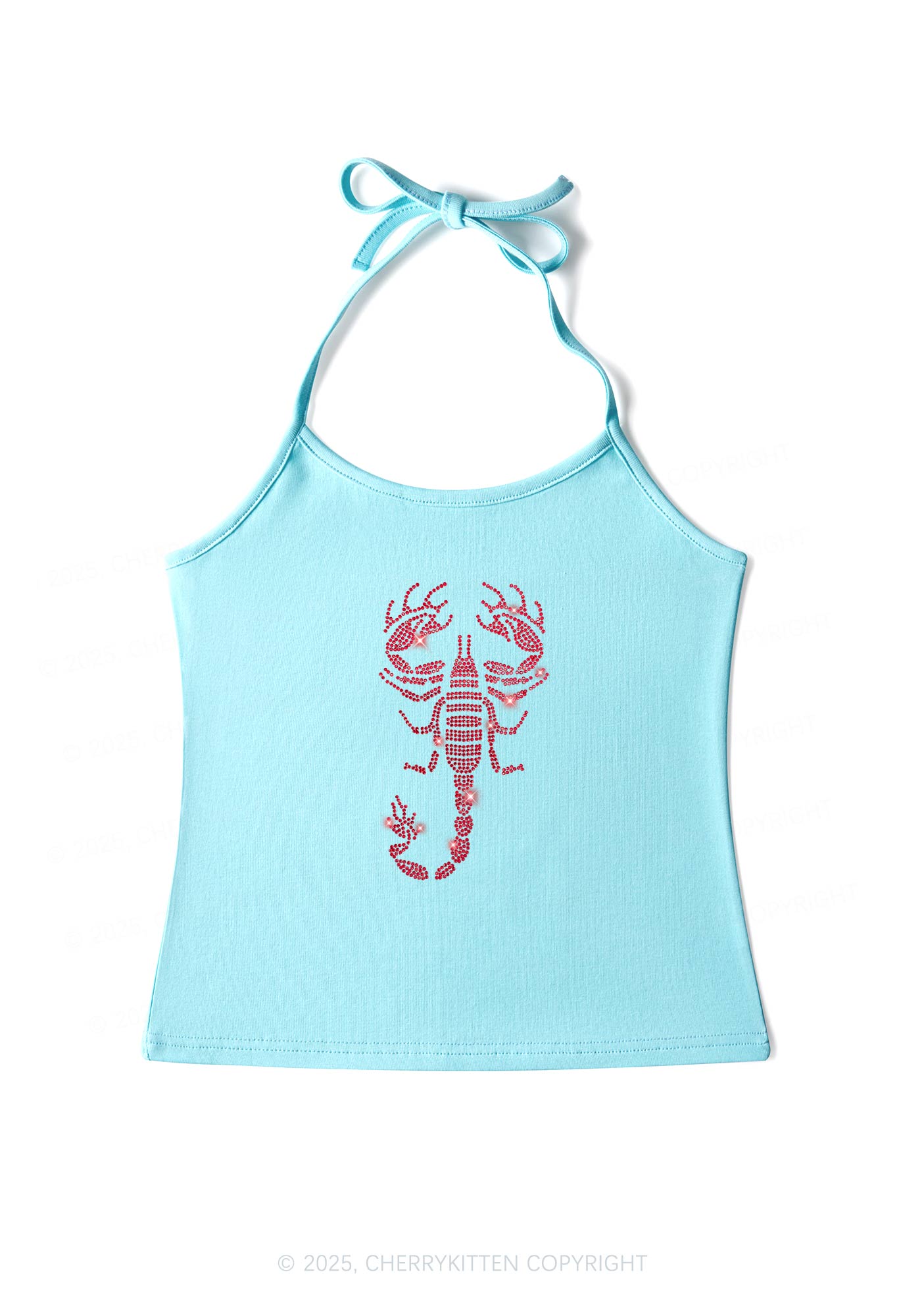 トップス 90's 00's y2k xx outfitters gimmick Cherrykitten Rhinestone Y2K Halter Neck Cami Cherrykitten