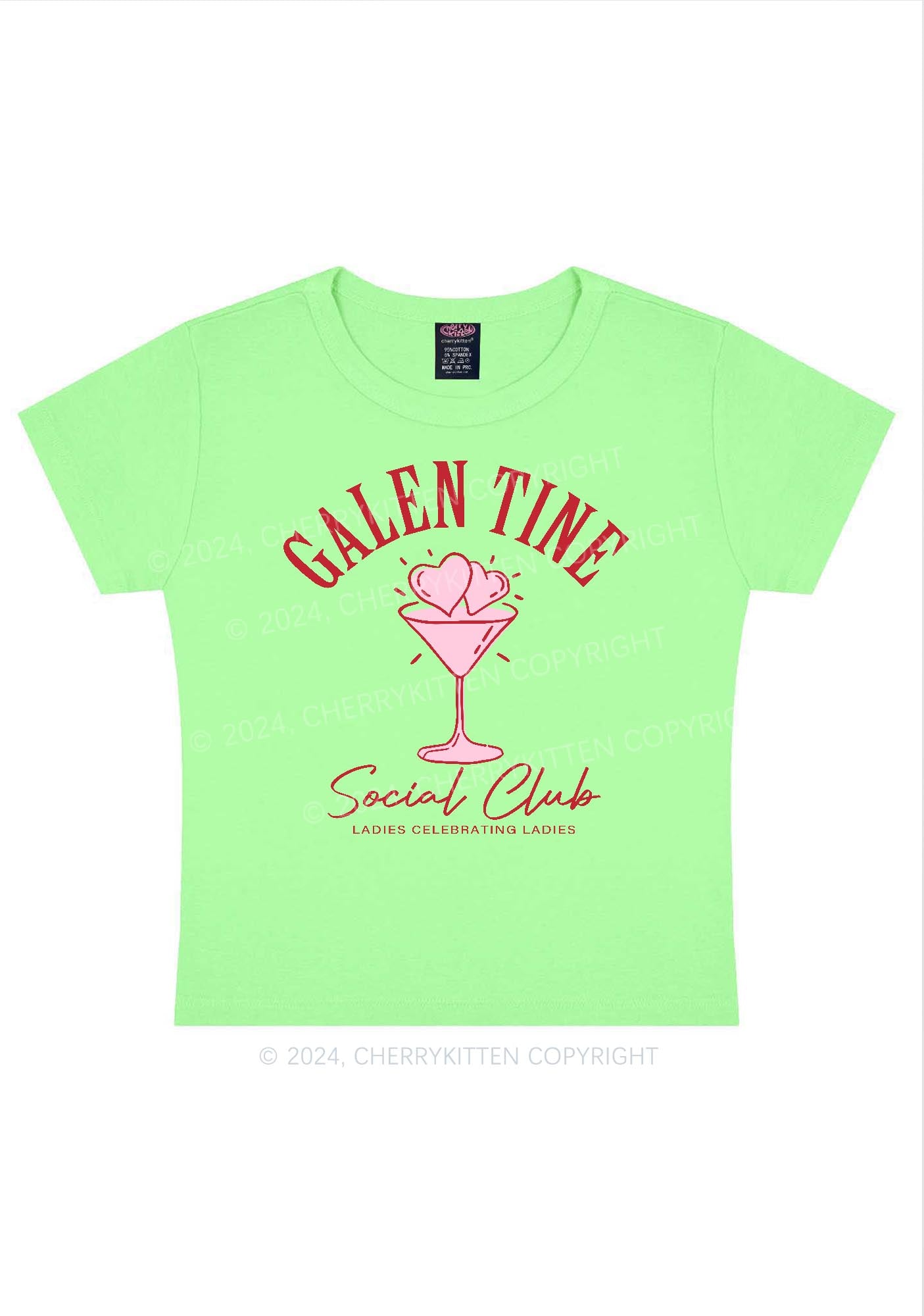 Galentine Social Club Y2K Valentine's Day Baby Tee Cherrykitten