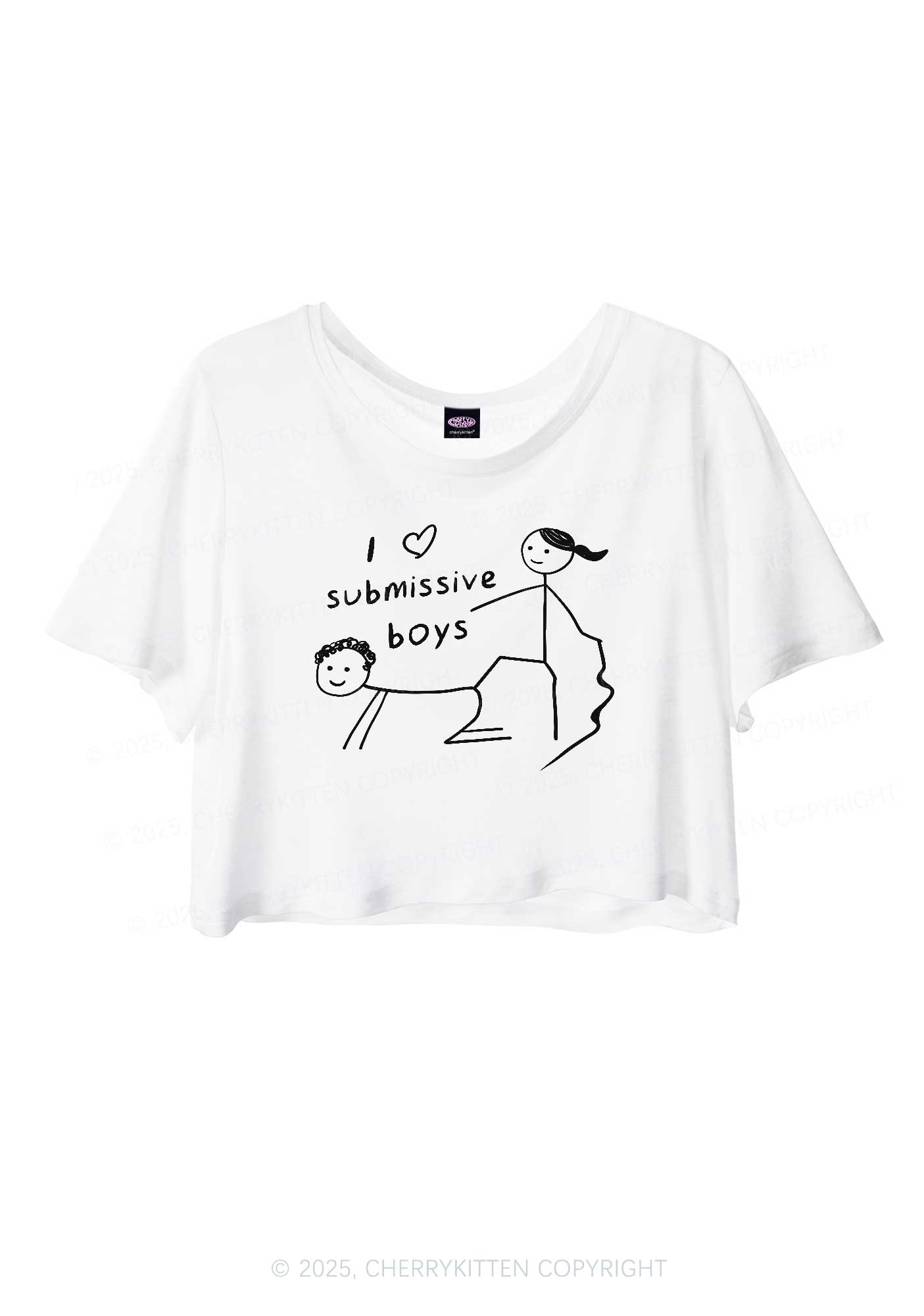 I Love S Boys Y2K Sheer Crop Tee Cherrykitten