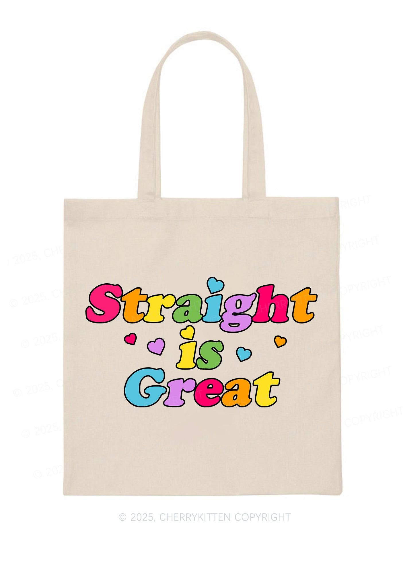 Straight Is Great Pride Y2K Canvas Tote Bag Cherrykitten