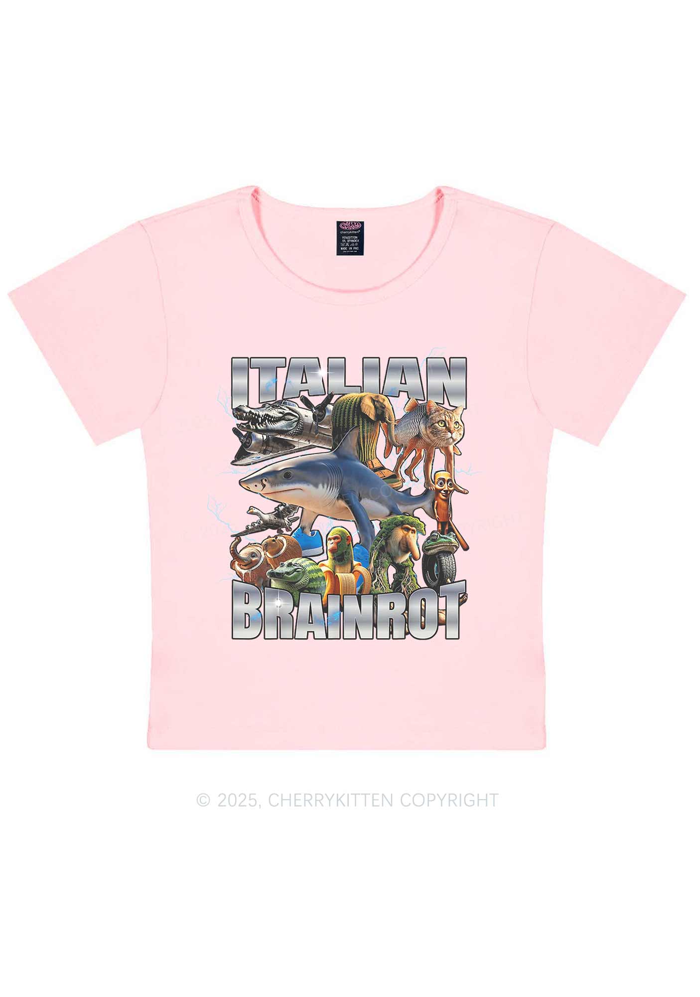 Italian Brainrot Collection Y2K Baby Tee Cherrykitten