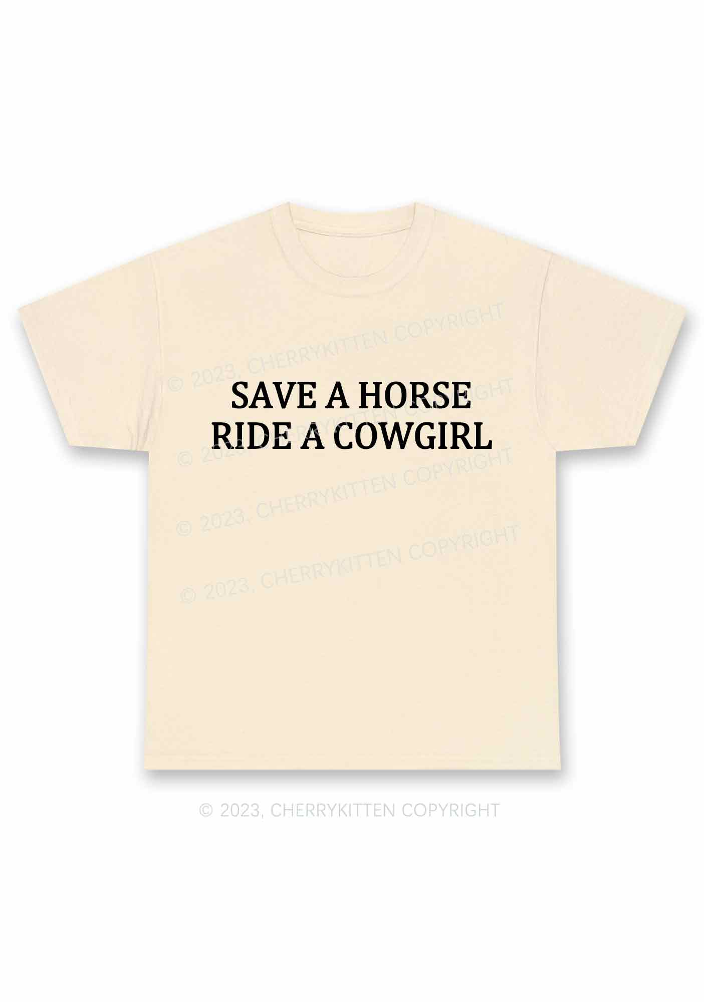 Save A Horse Ride A Cowgirl Y2K Chunky Shirt Cherrykitten