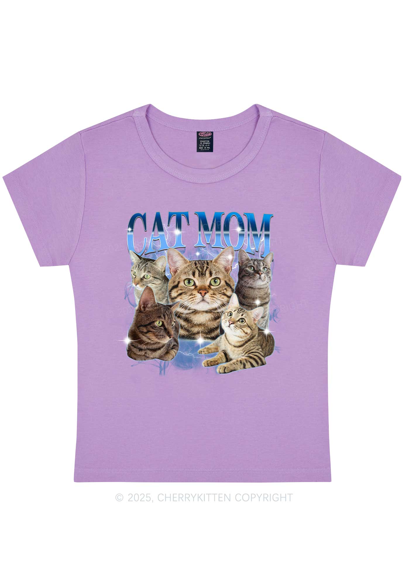 Custom Photo Cat Mom Y2K Baby Tee Cherrykitten