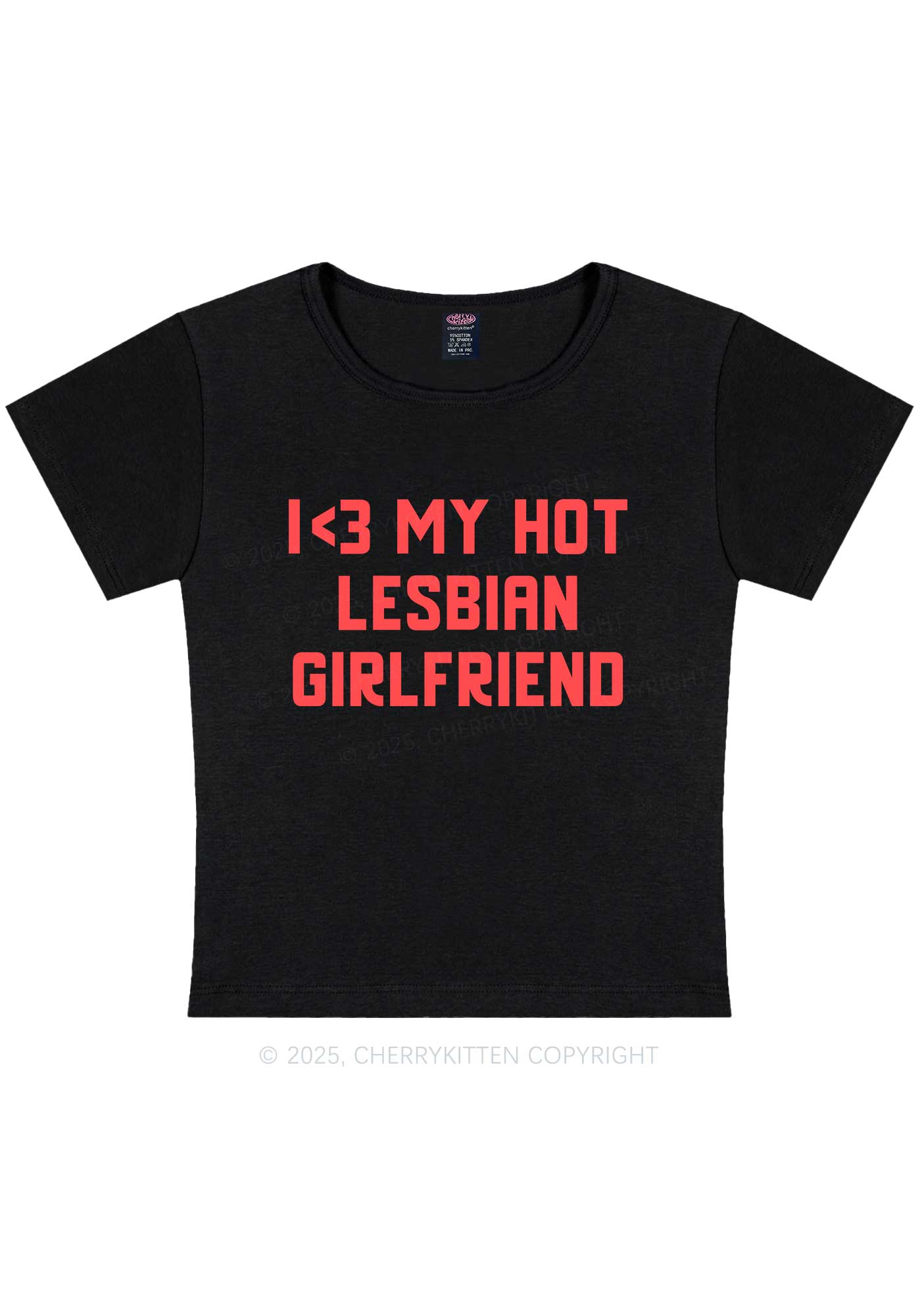 My Hot Lesbian GF Pride Y2K Baby Tee Cherrykitten