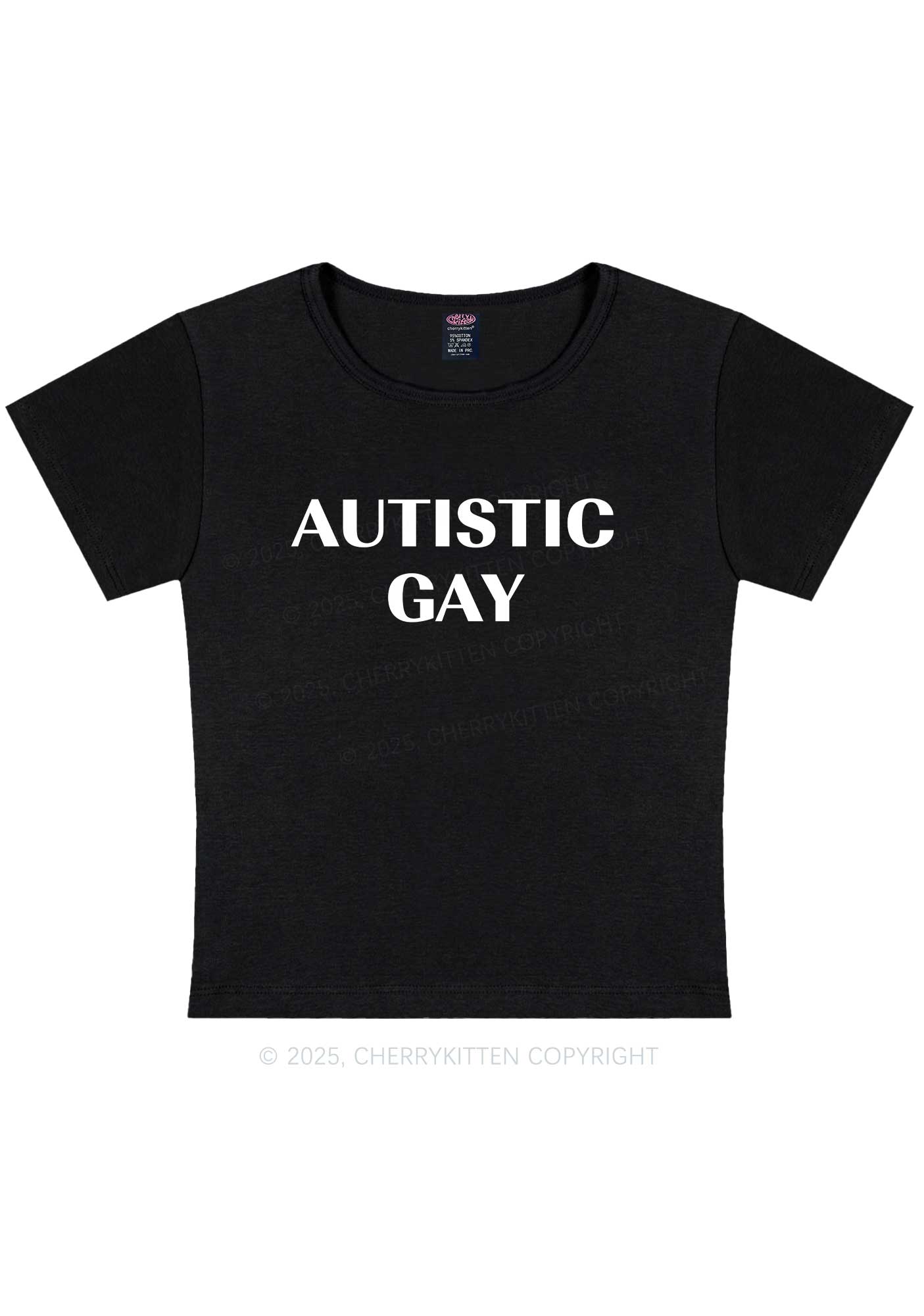 Autistic Gay Pride Y2K Baby Tee Cherrykitten