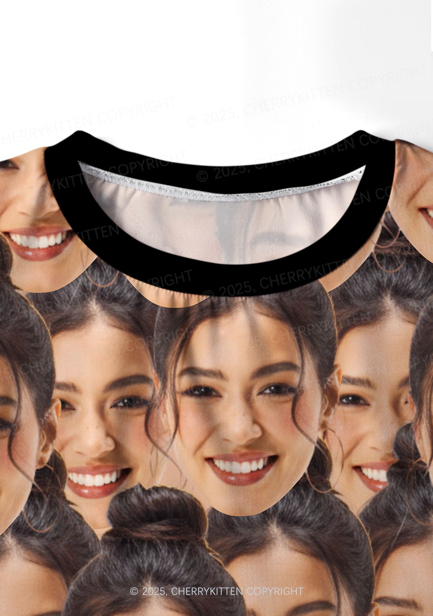 Custom Portrait Valentine's Day Y2K Print Long Sleeve Pajama Set Cherrykitten