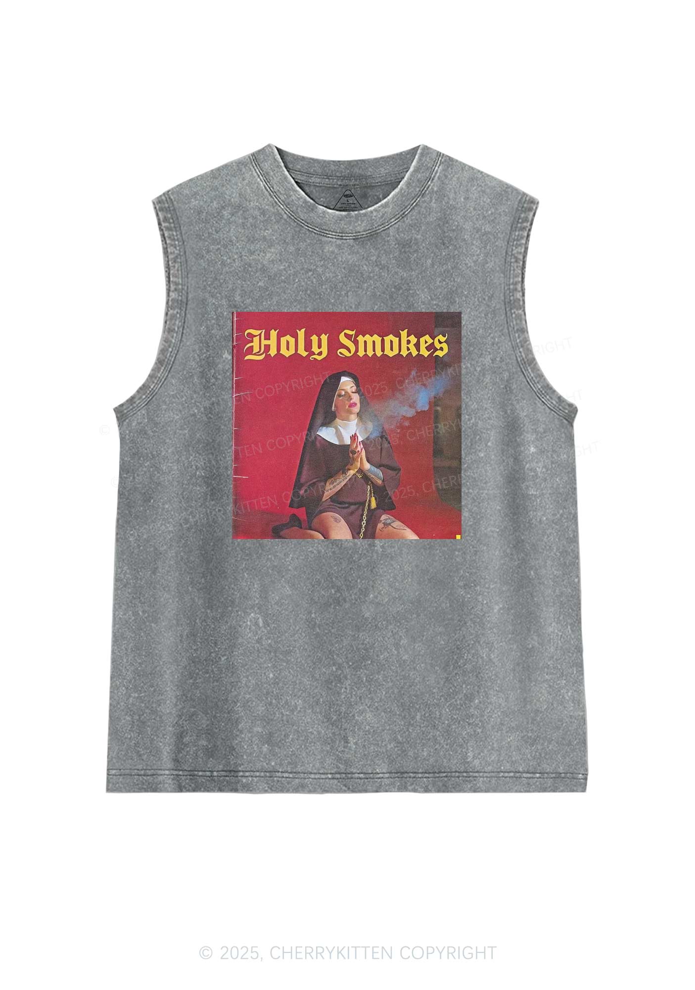 Holy Smokes Y2K Washed Tank Cherrykitten