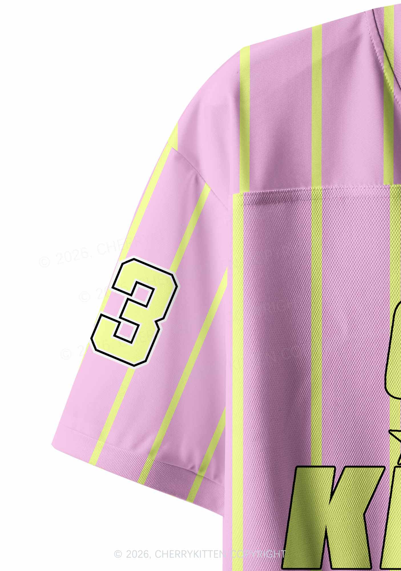 Pale Yellow Girl Kisser Pride Y2K Crop Sport Jersey Shirts Cherrykitten