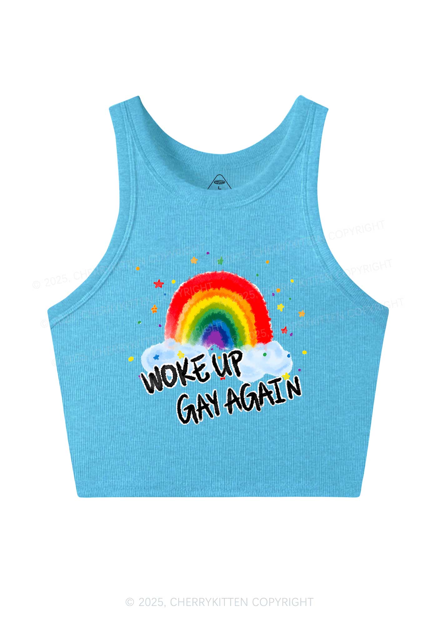 Woke Up Gay Again Y2K Crop Tank Top Cherrykitten