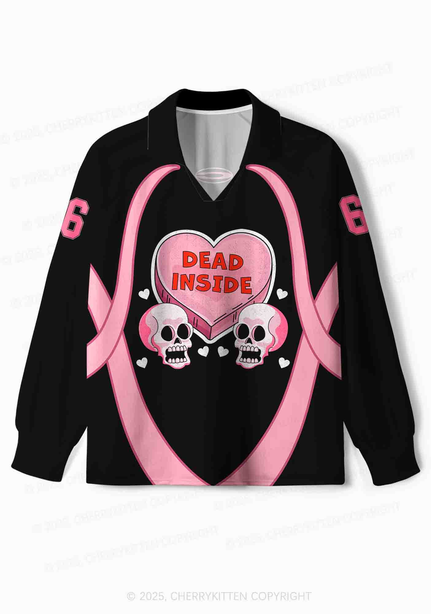 Halloween Custom Dead Inside Y2K Sport Long Sleeve Jersey Shirts Cherrykitten