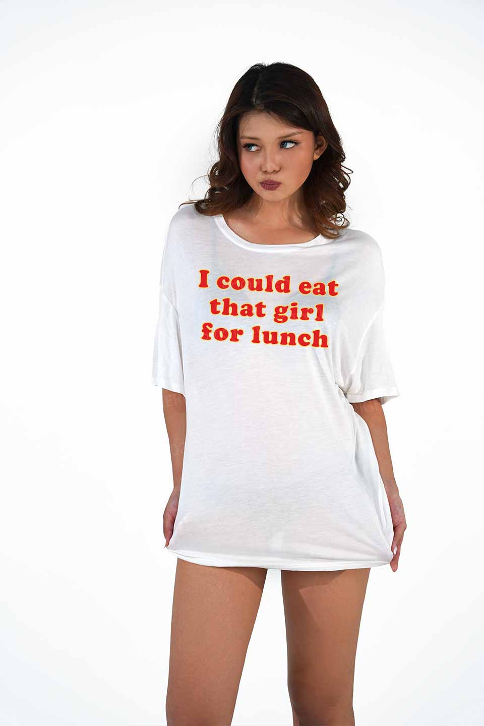 Eat That Girl For Lunch Pride Y2K Sheer Boyfriend Tee Cherrykitten