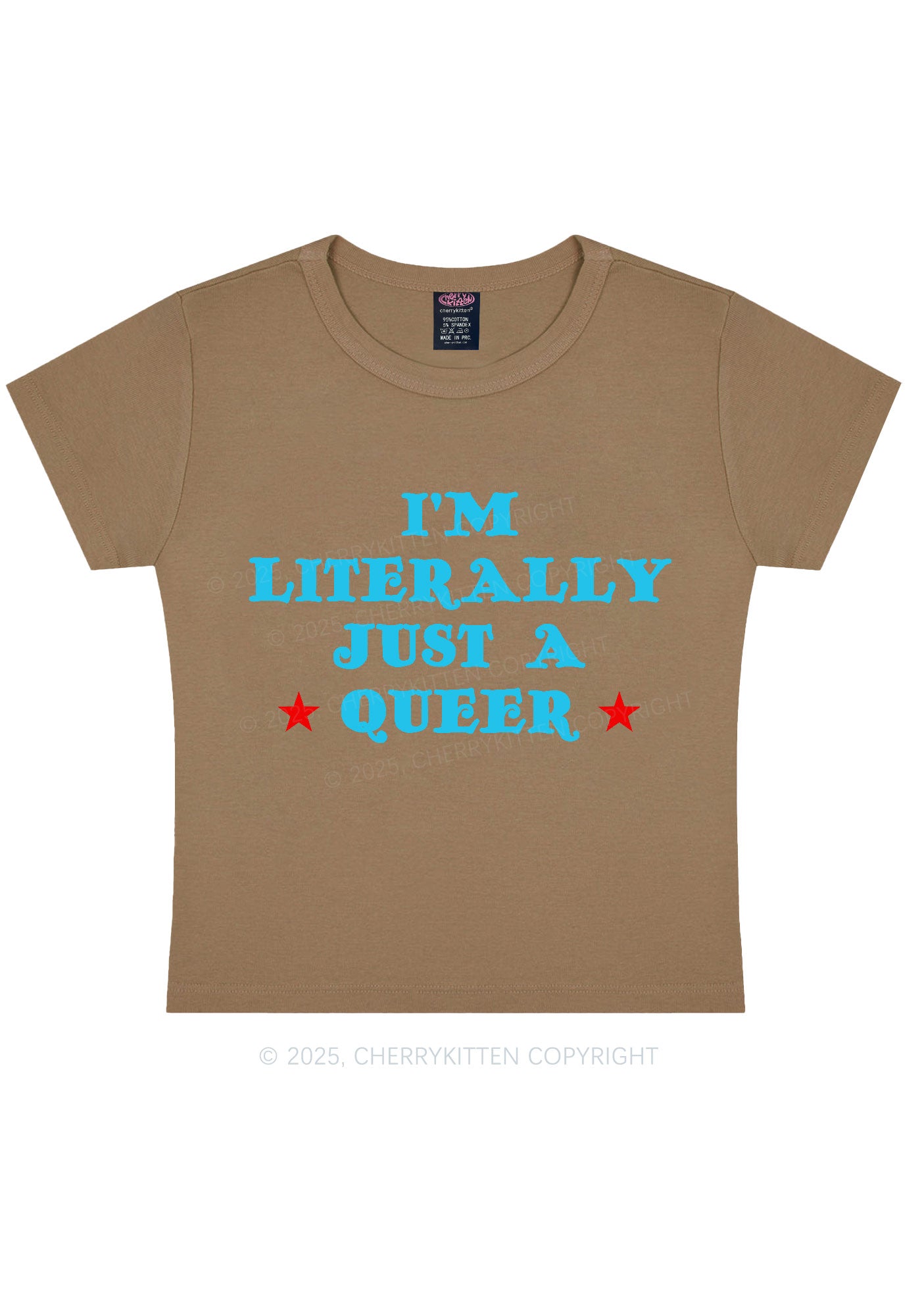 Just A Queer Pride Y2K Baby Tee Cherrykitten