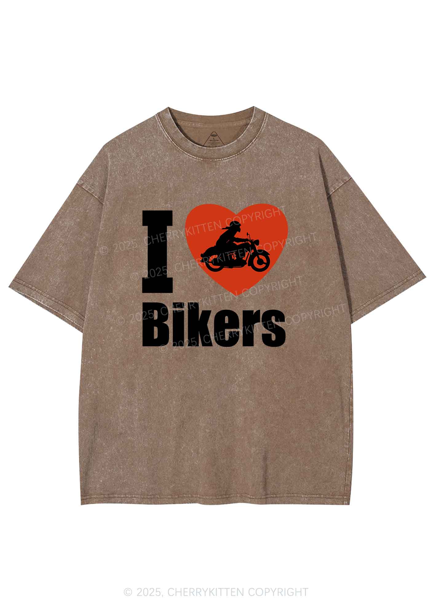 I Love Bikers Y2K Shirts Washed Tee Cherrykitten