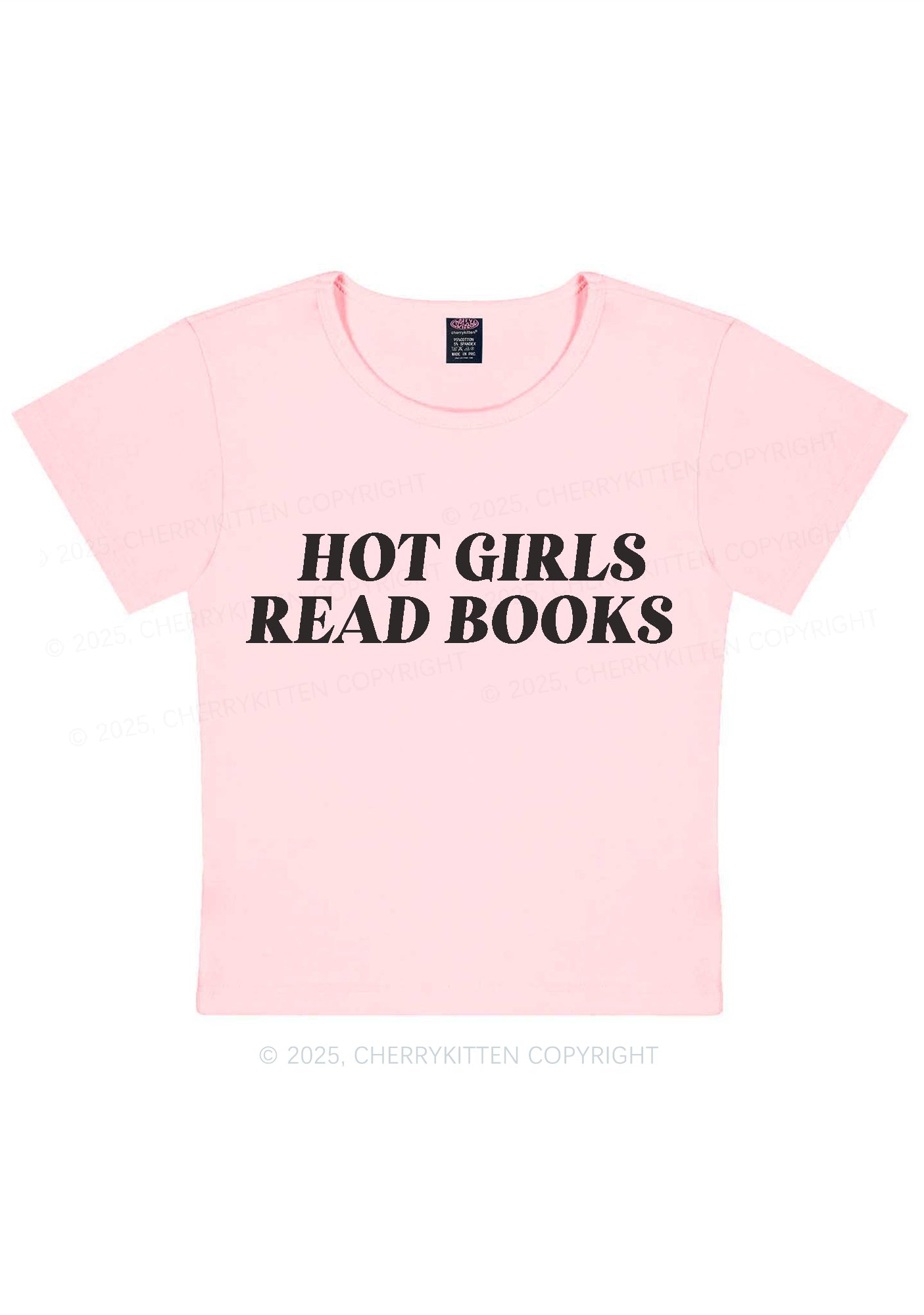 Hot Girls Read Books Y2K Baby Tee Cherrykitten