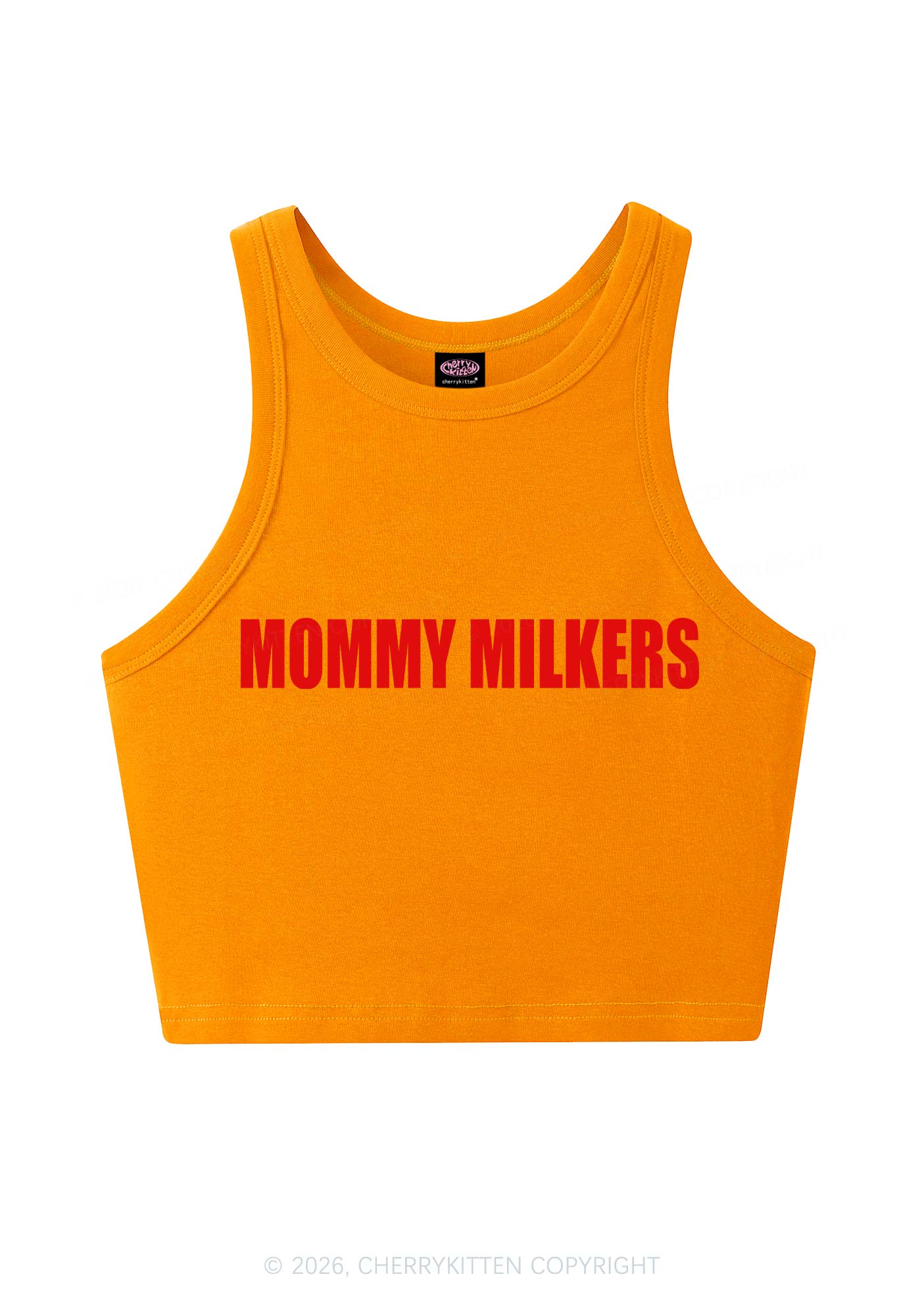 Mommy Milkers Y2K Crop Tank Top Cherrykitten
