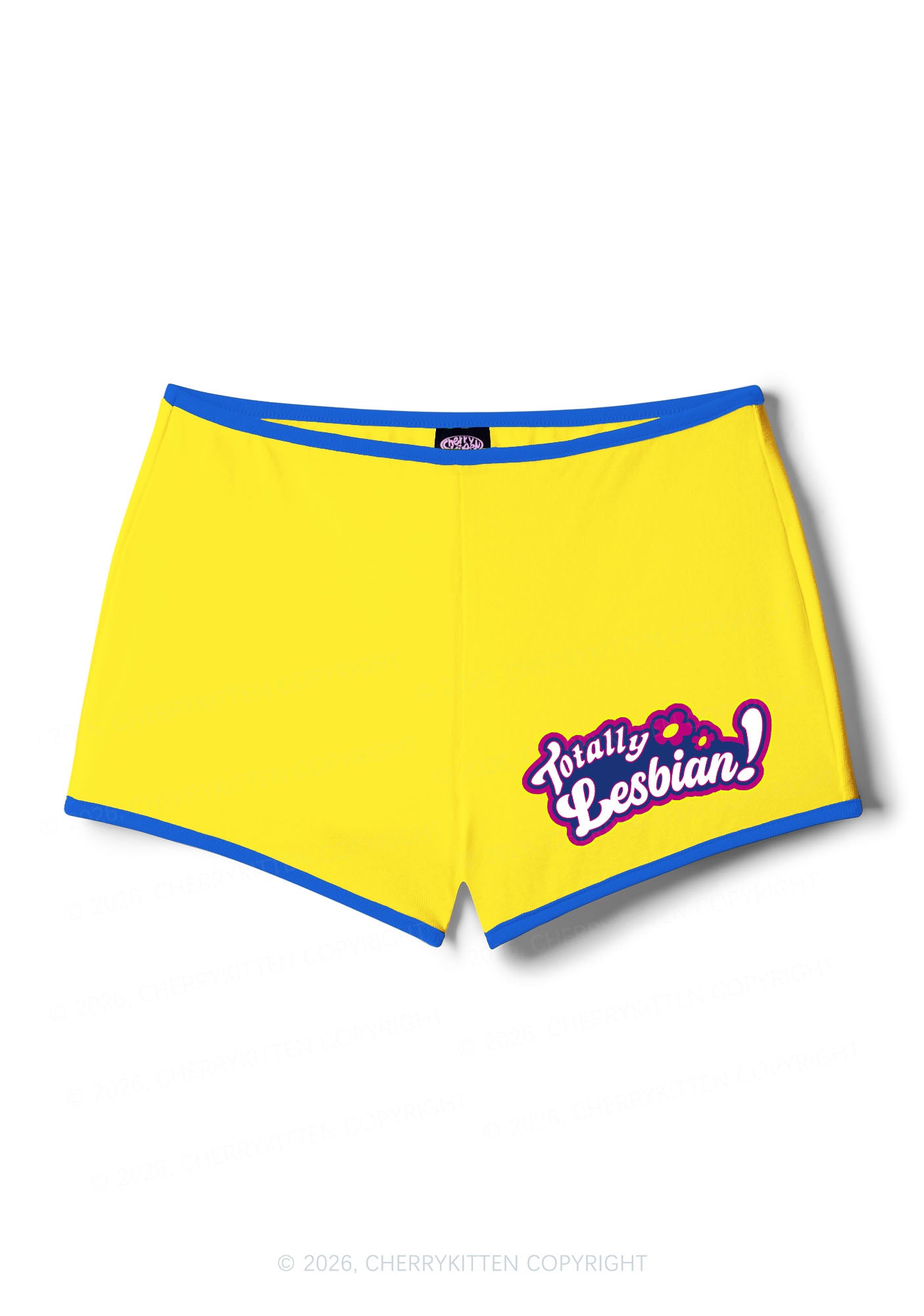 Totally Lesbian Pride Y2K Booty Shorts Cherrykitten