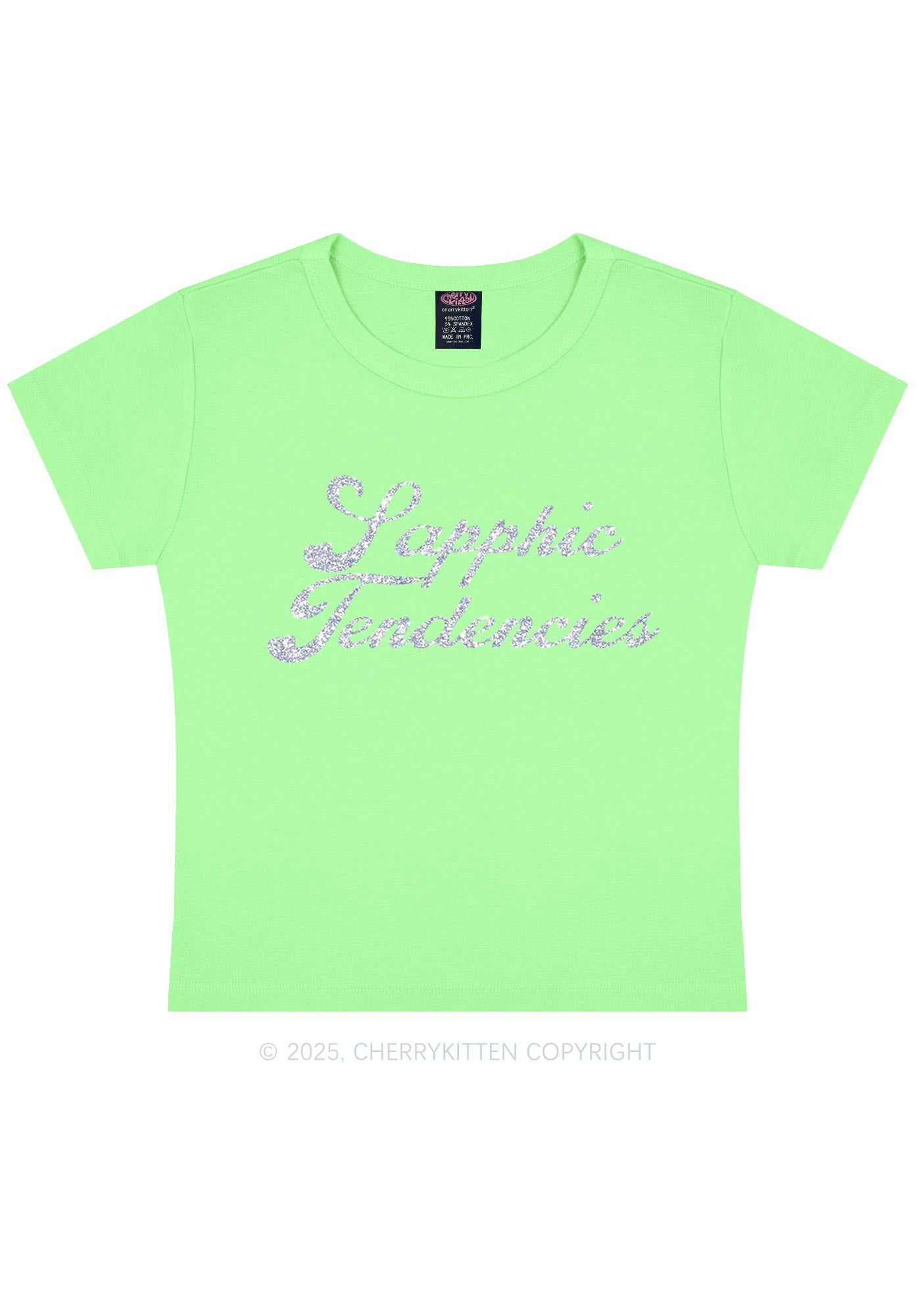 Glitter Sapphic Tendencies Pride Y2K Baby Tee Cherrykitten