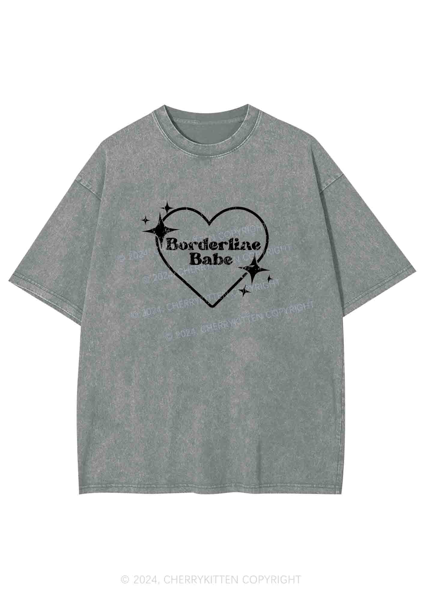 Borderline Personality Babe Y2K Washed Tee Cherrykitten
