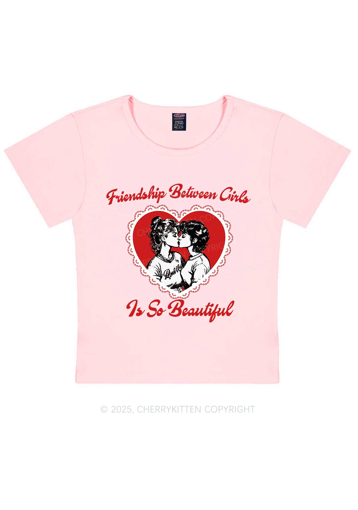 Friendship Between Girls Pride Y2K Baby Tee Cherrykitten