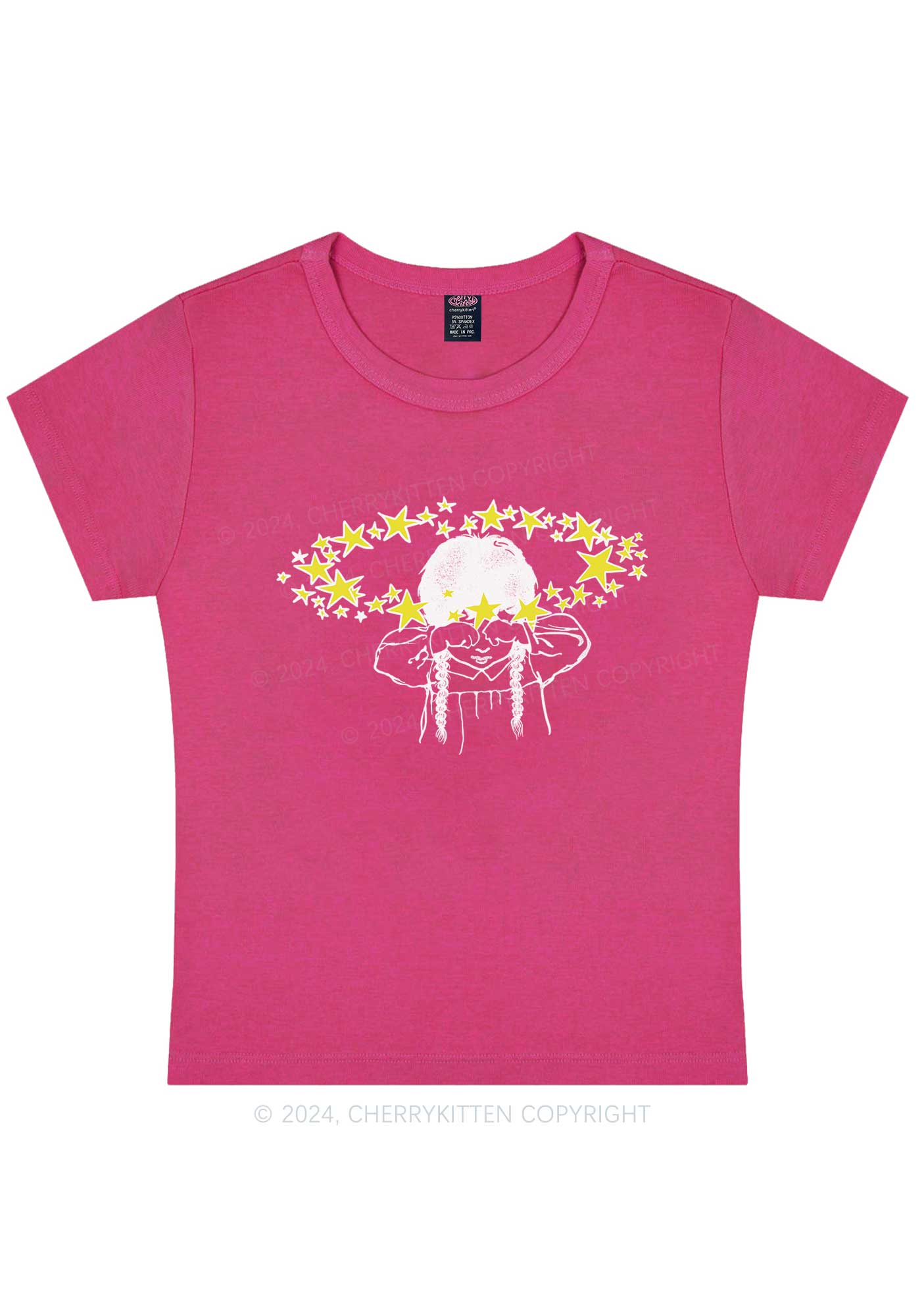 Stars In Your Eyes Y2K Baby Tee Cherrykitten