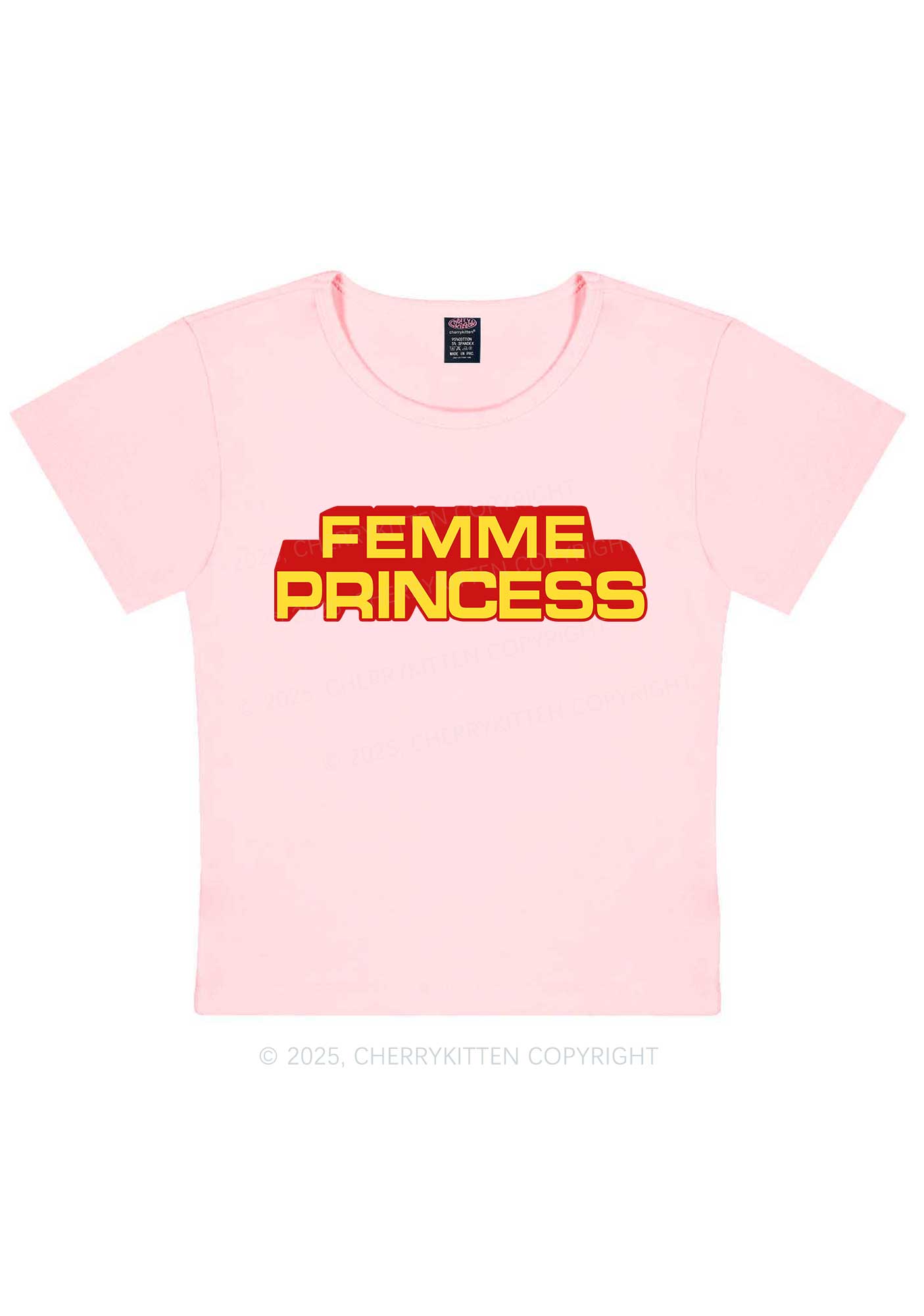 Femme Princess Pride Y2K Baby Tee Cherrykitten