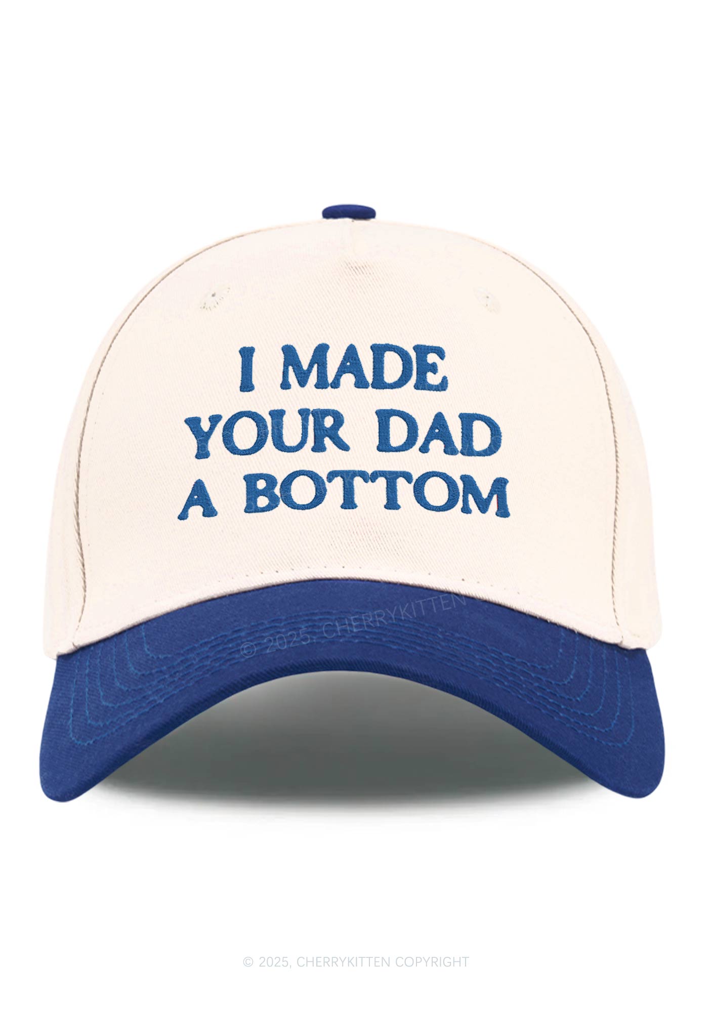 Embroidered Made Your Dad Bottom Pride Y2K Color Block Baseball Cap Cherrykitten