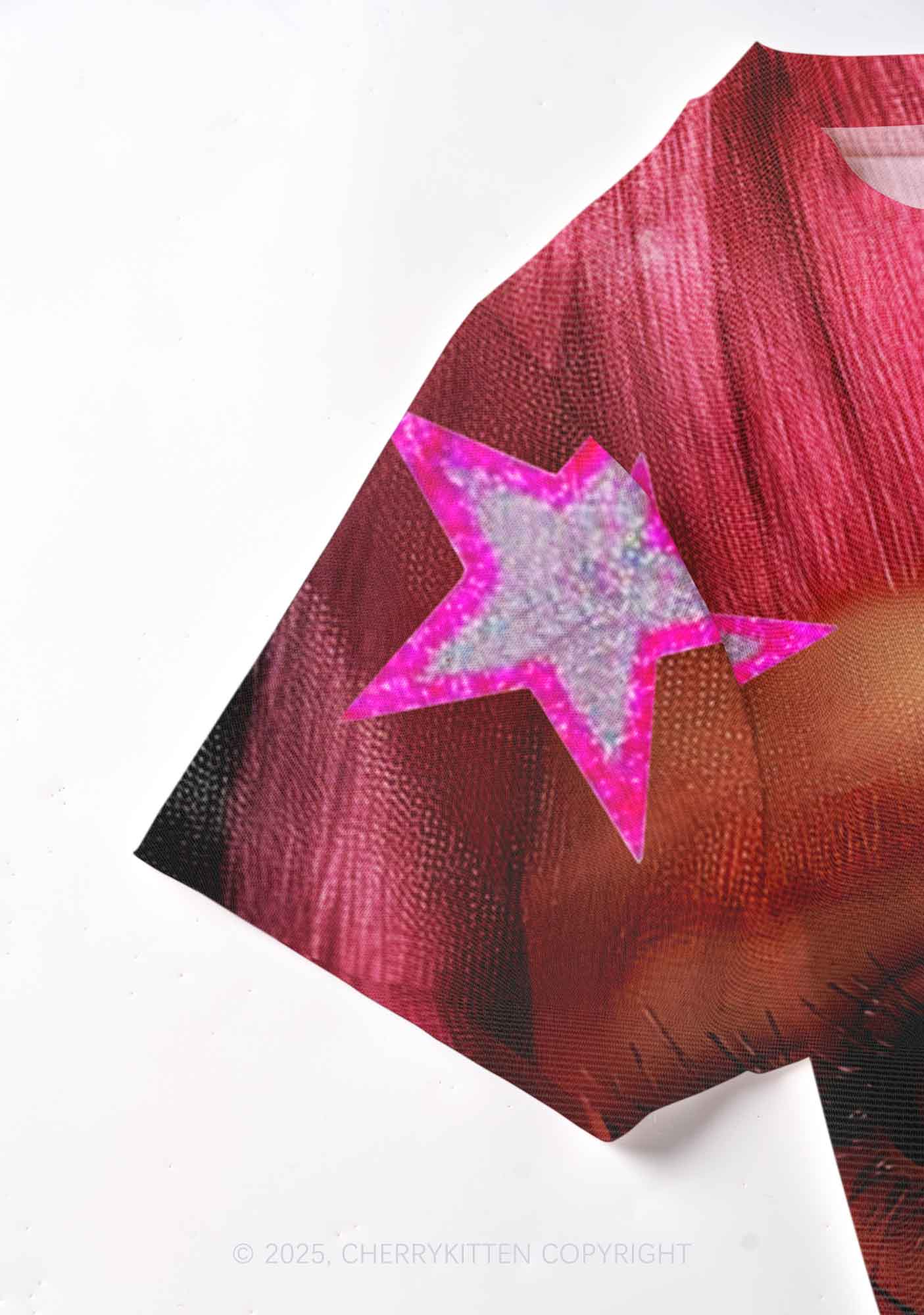 Pink Doll Y2K Mesh Crop Top Cherrykitten