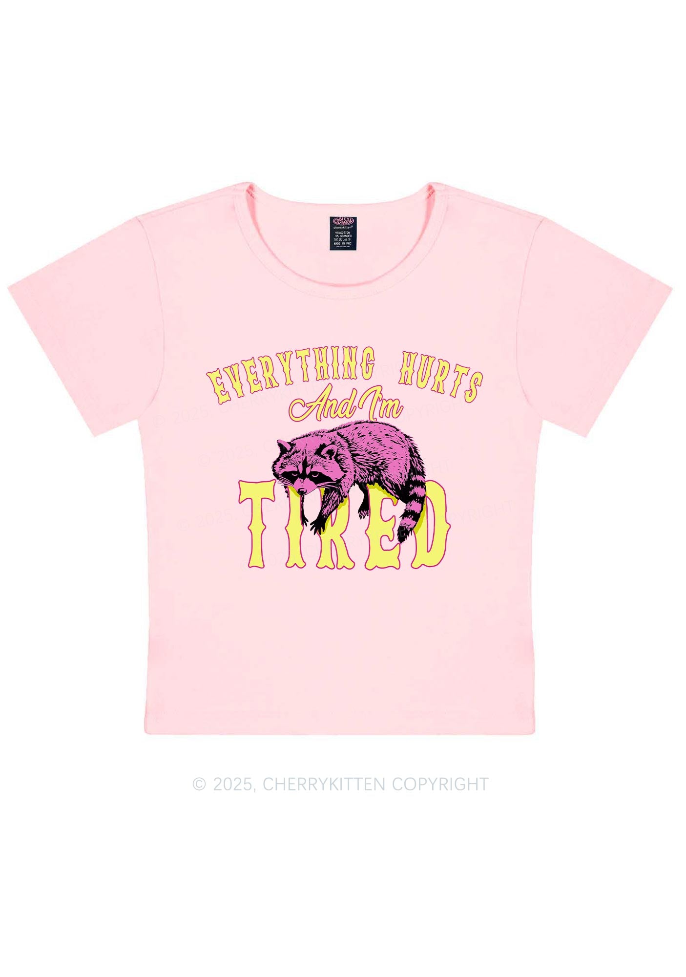 I Am Tried Y2K Baby Tee Cherrykitten
