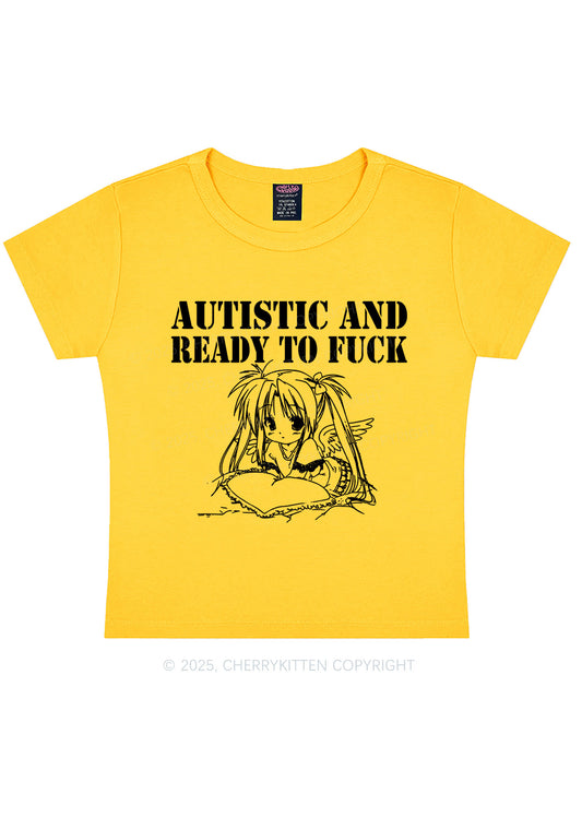 Autistic Ready To Fxxk Y2K Baby Tee Cherrykitten
