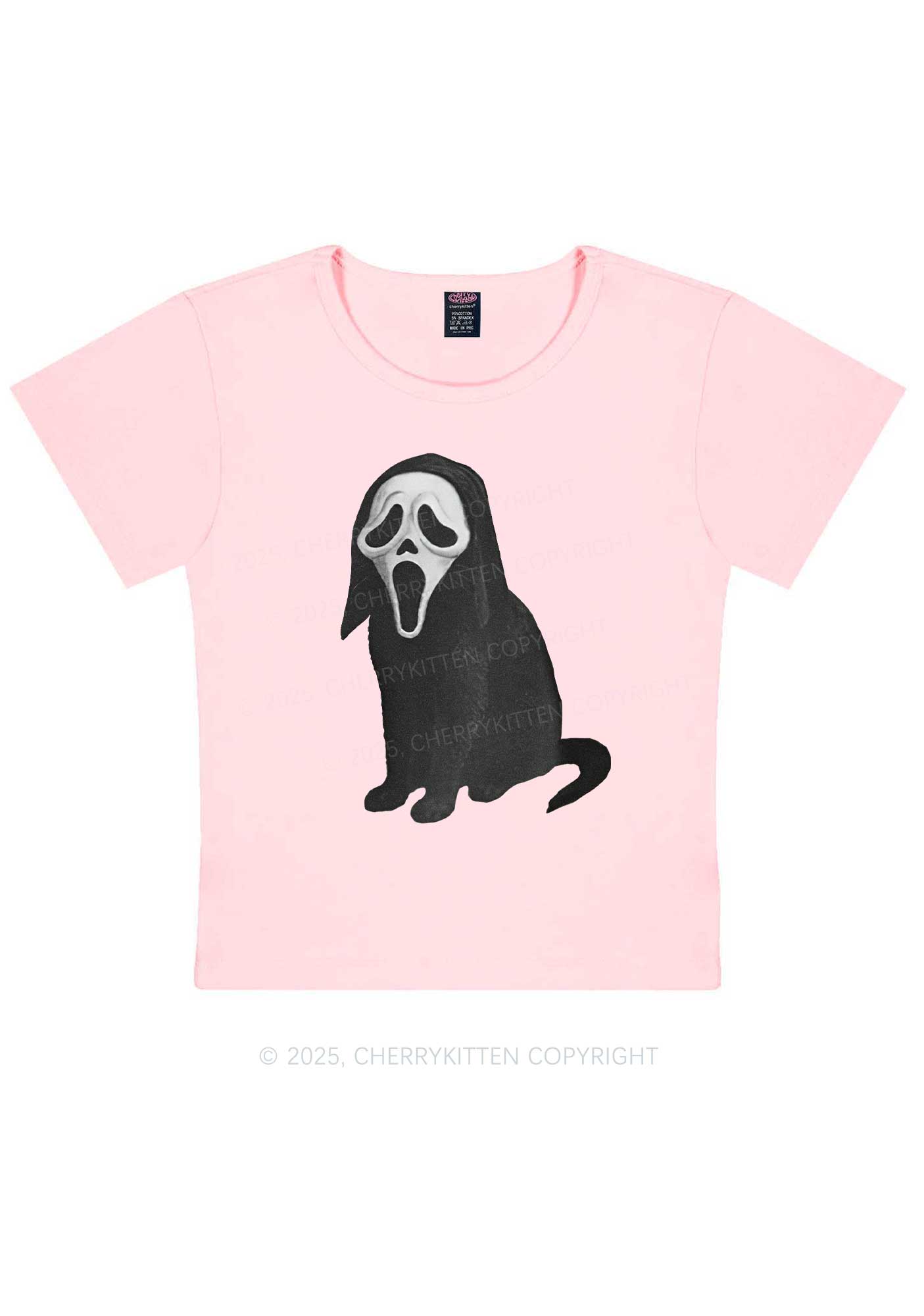 Halloween Ghostcat Y2K Baby Tee Cherrykitten