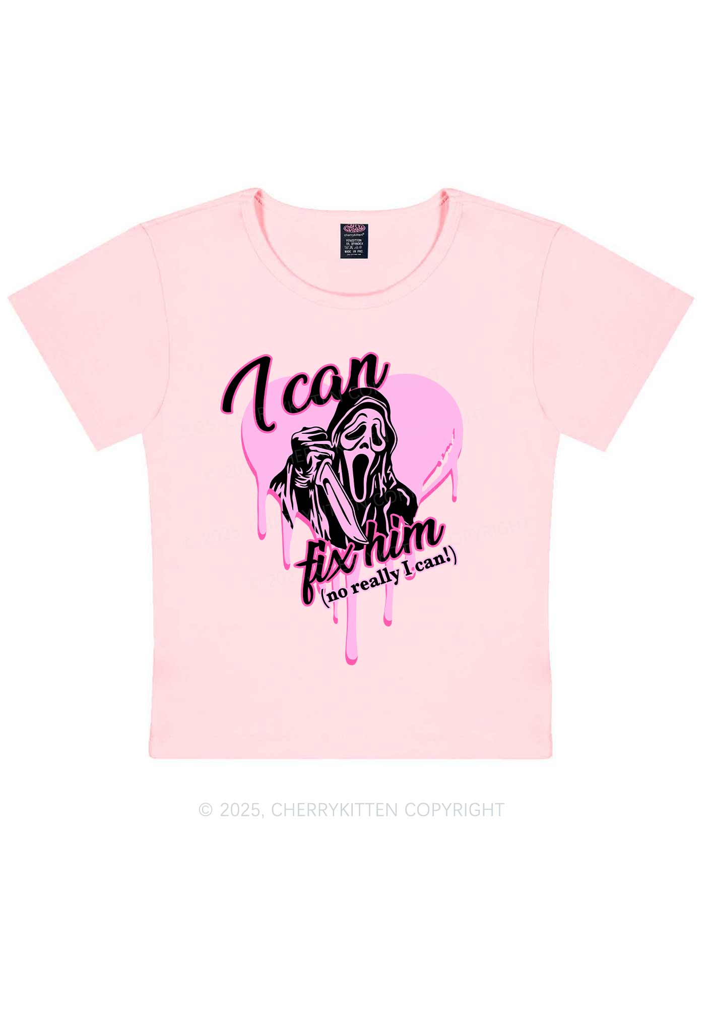 Halloween Ghost Fix Him Y2K Baby Tee Cherrykitten