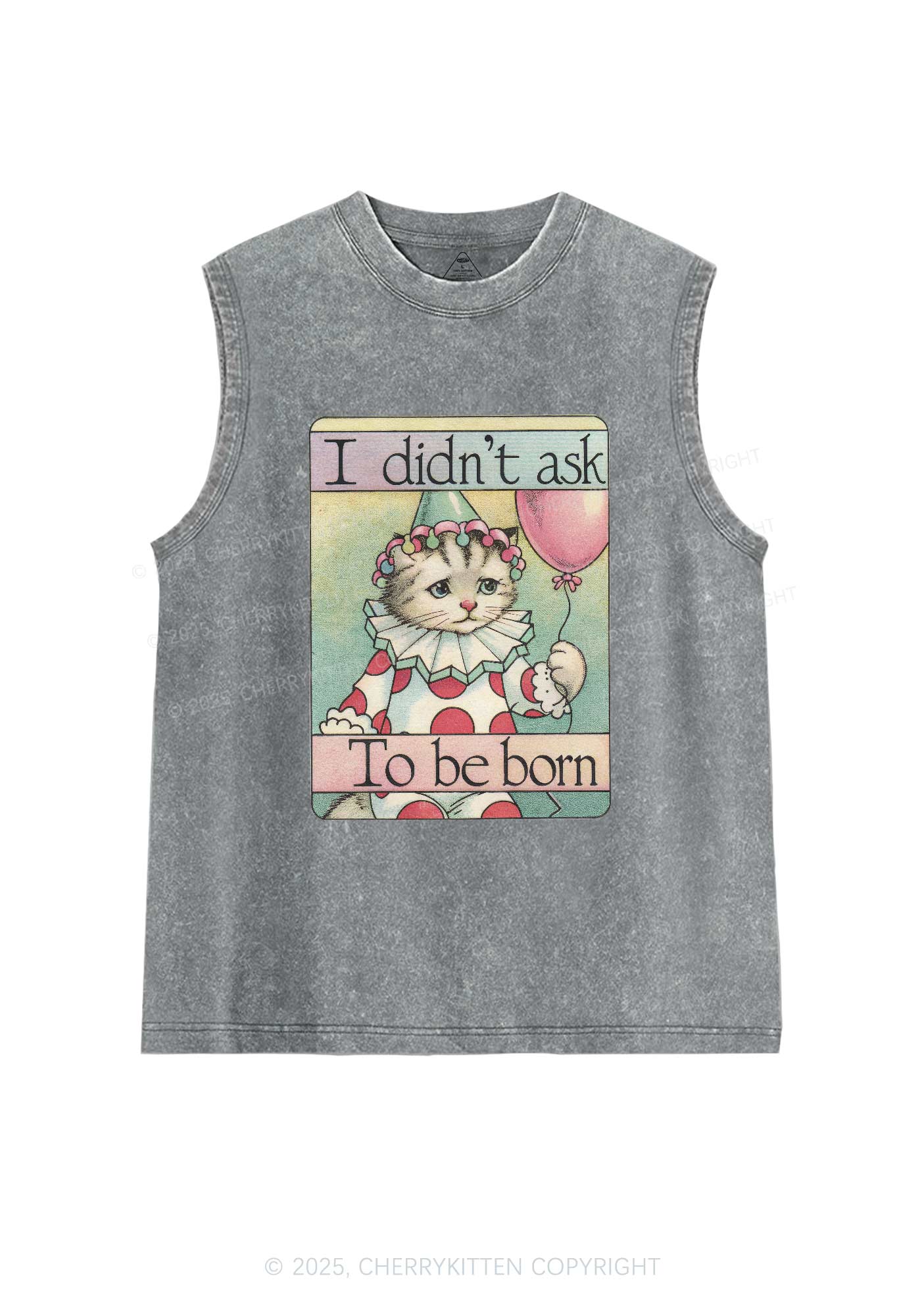 Didnt Ask To Be Born Y2K Washed Tank Cherrykitten