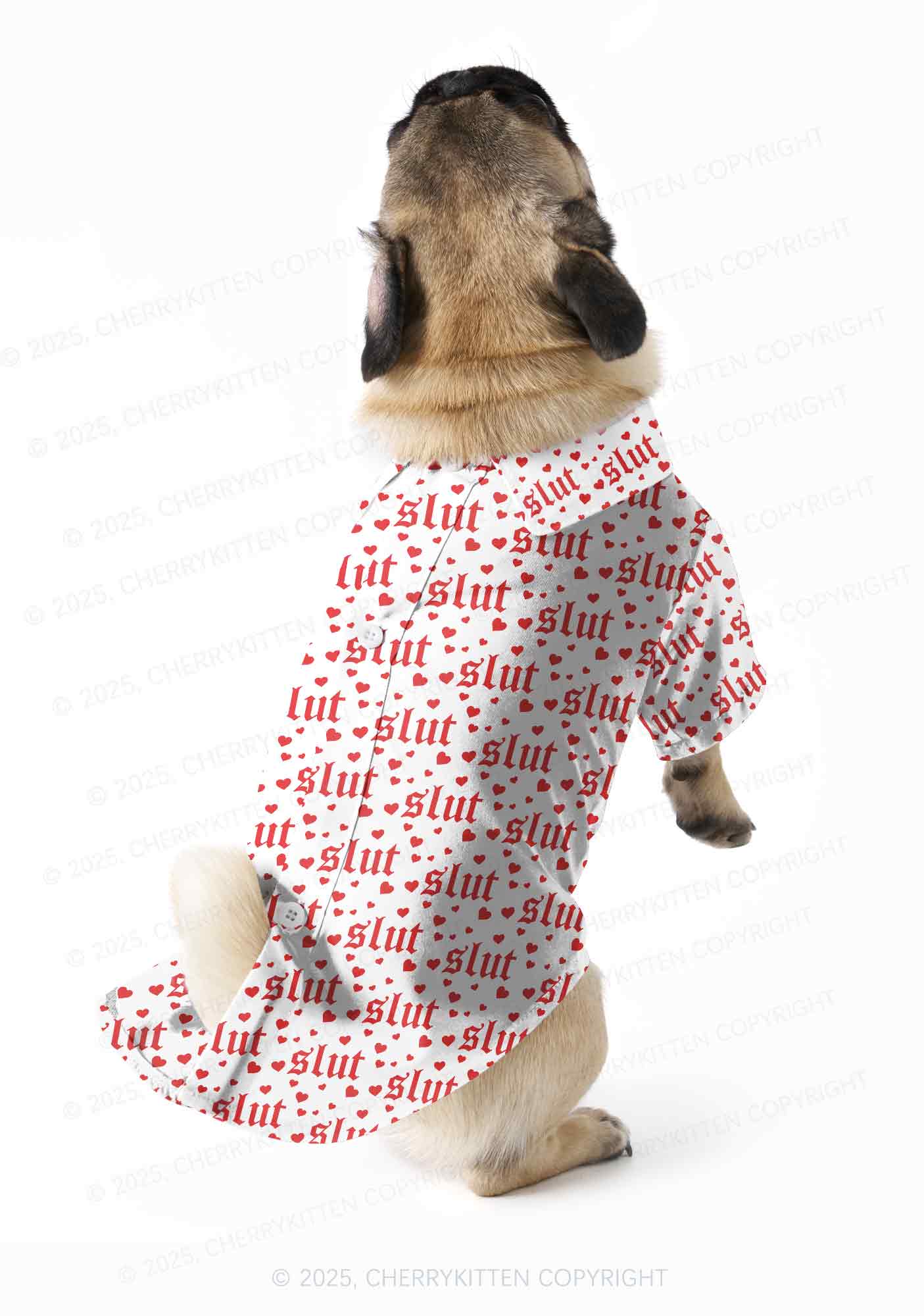 Slxt Red Heart Y2K Pet Shirts Cherrykitten