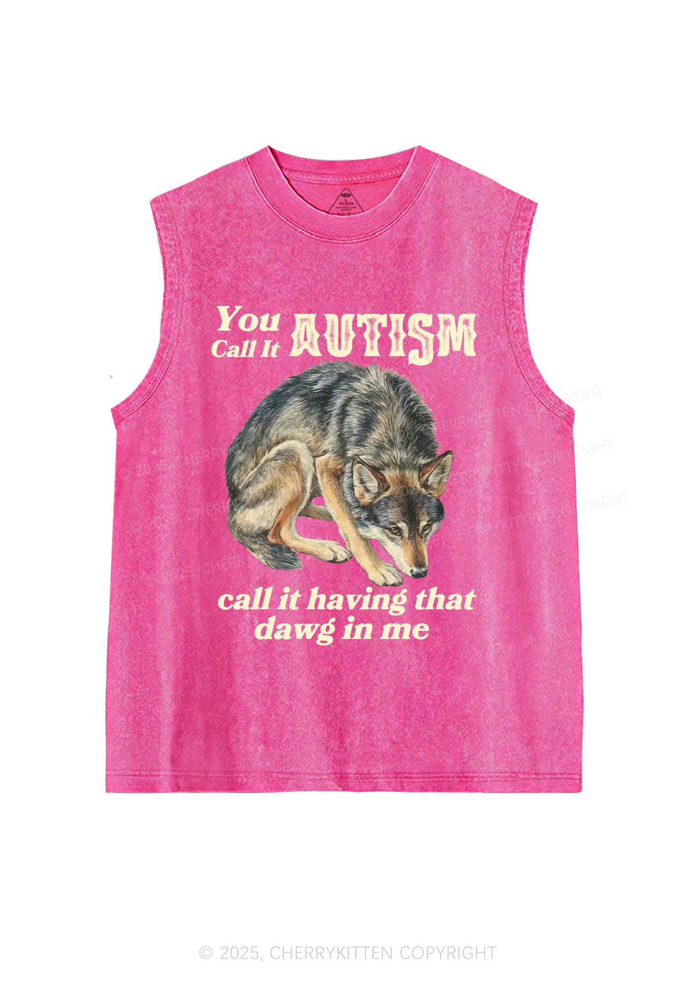 You Call It Autism Y2K Washed Muscle Tank Cherrykitten