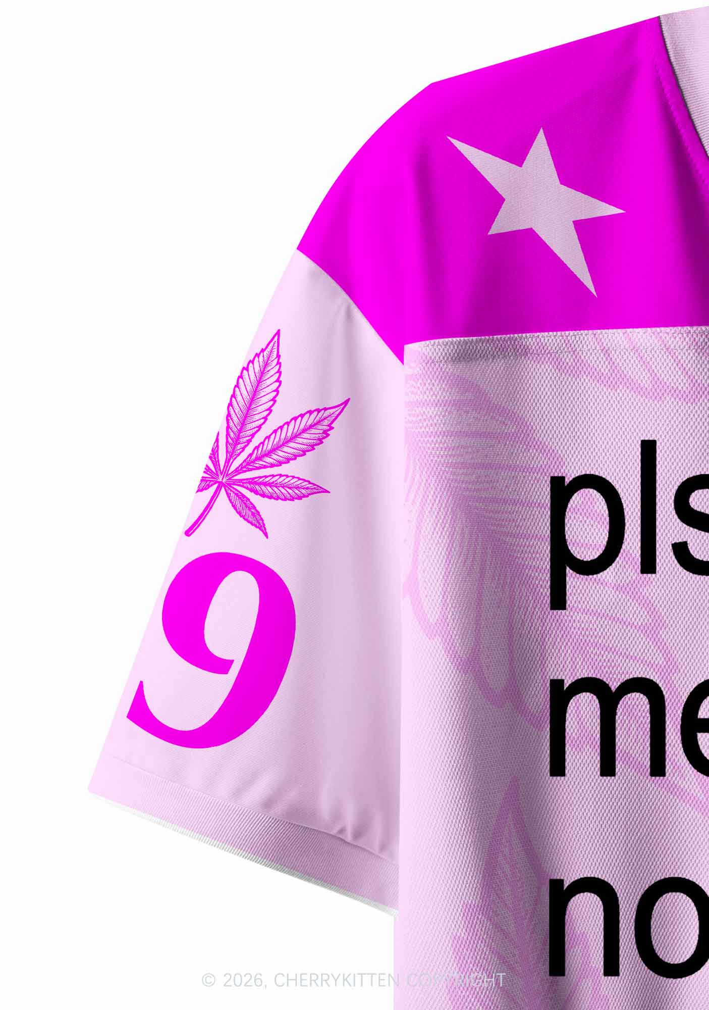 Pls Dont Give Me Cigarette Y2K Crop Sport Jersey Shirts Cherrykitten