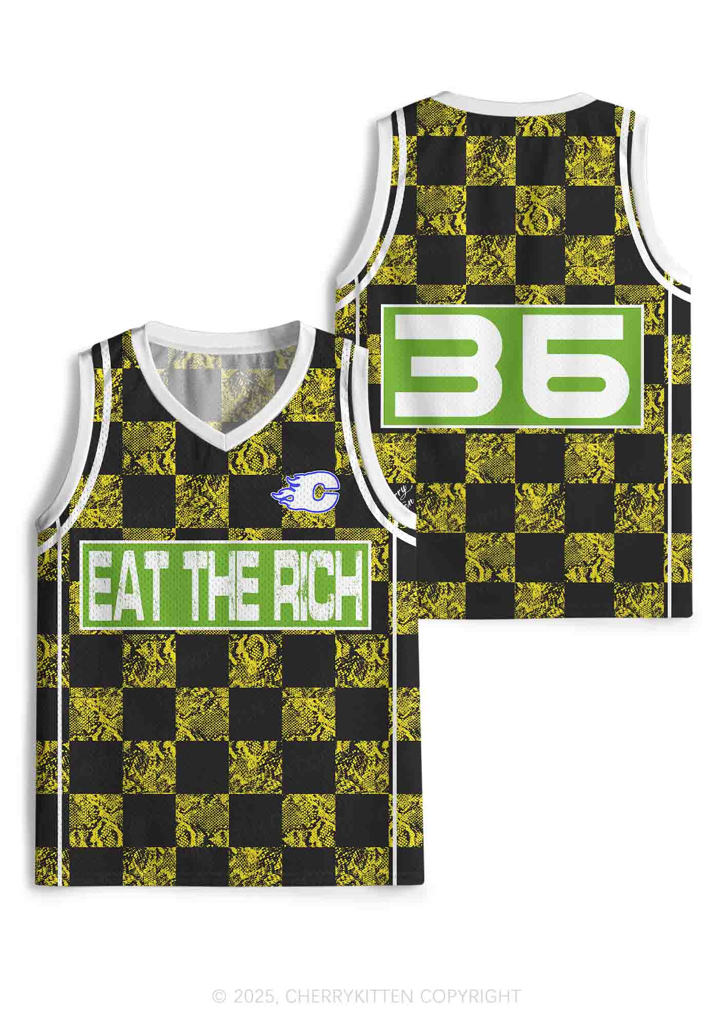 Custom Eat The Rich Y2K Sport Jersey Tank Cherrykitten