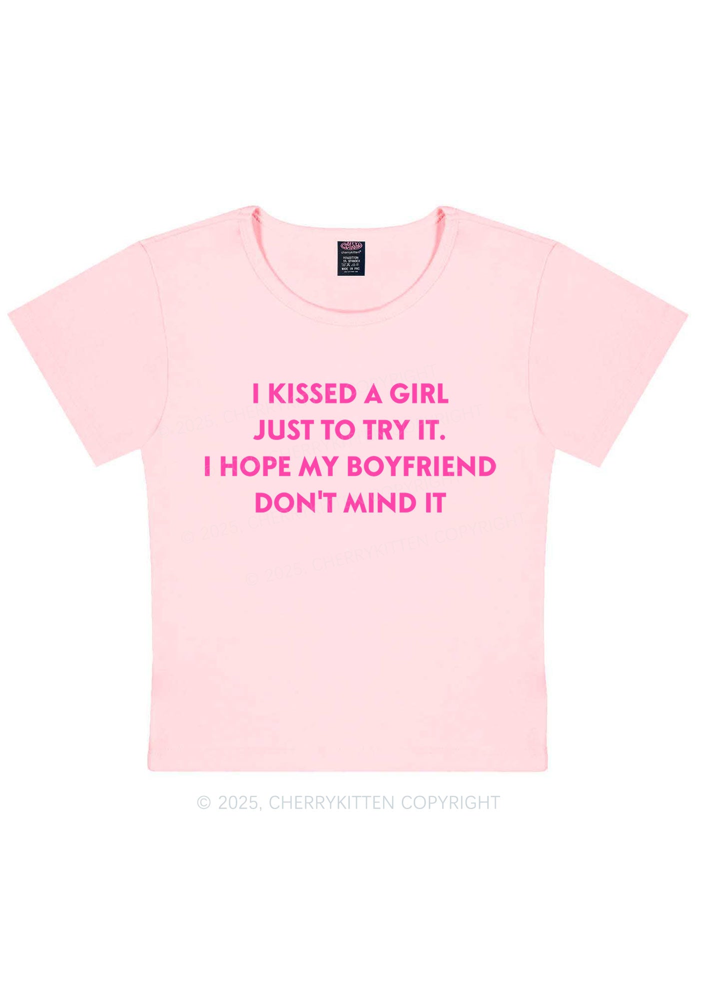 I Just Kissed A Girl Pride Y2K Baby Tee Cherrykitten