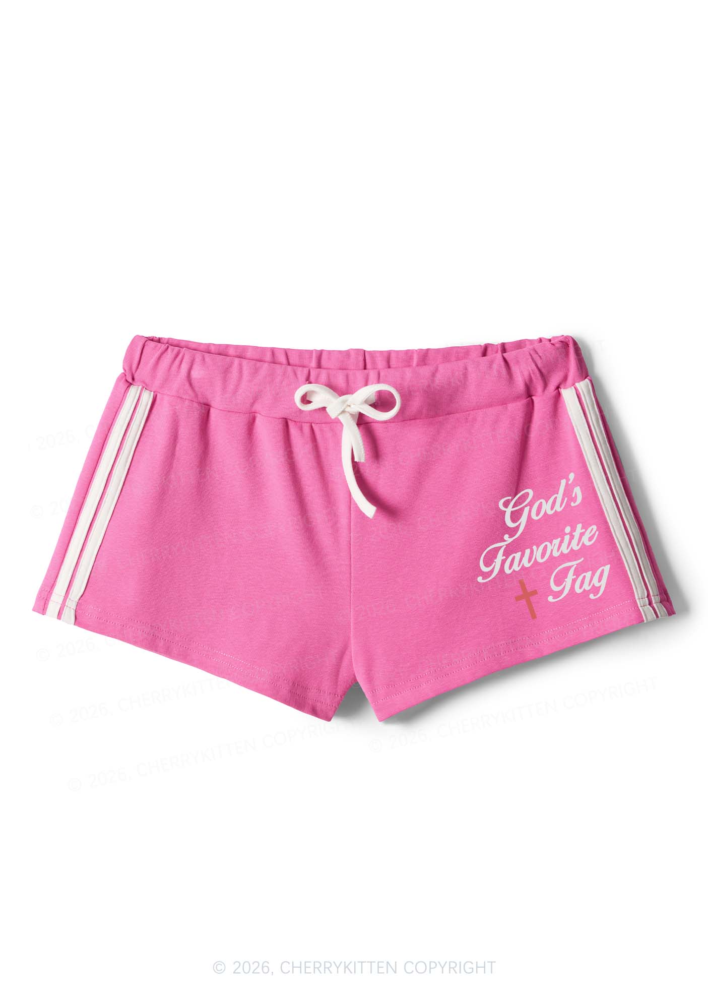 Gods Favorite Fag Pride Y2K Drawstring Mini Shorts Cherrykitten