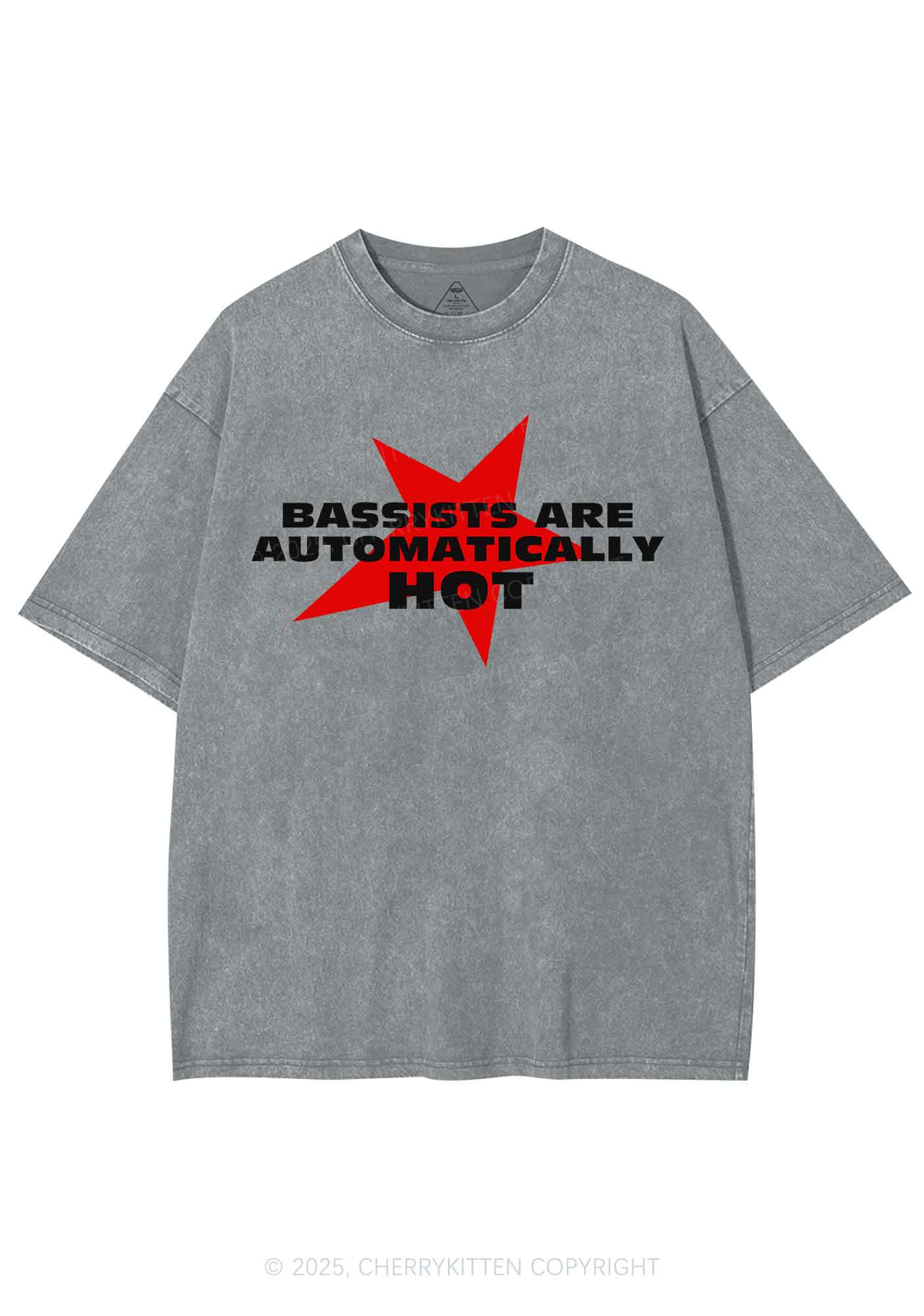 Bassists Are Automatically Hot Y2K Shirts Washed Tee Cherrykitten