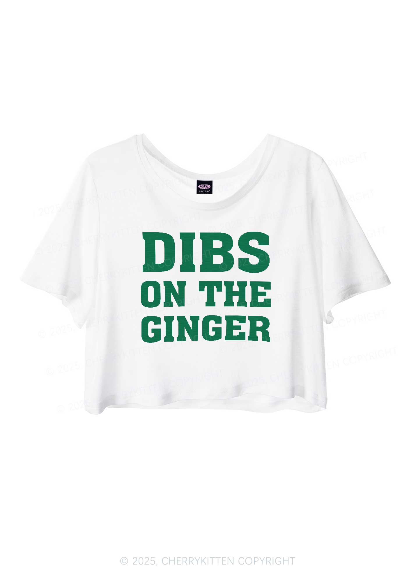 Dibs On The Ginger St Patricks Y2K Sheer Crop Tee Cherrykitten