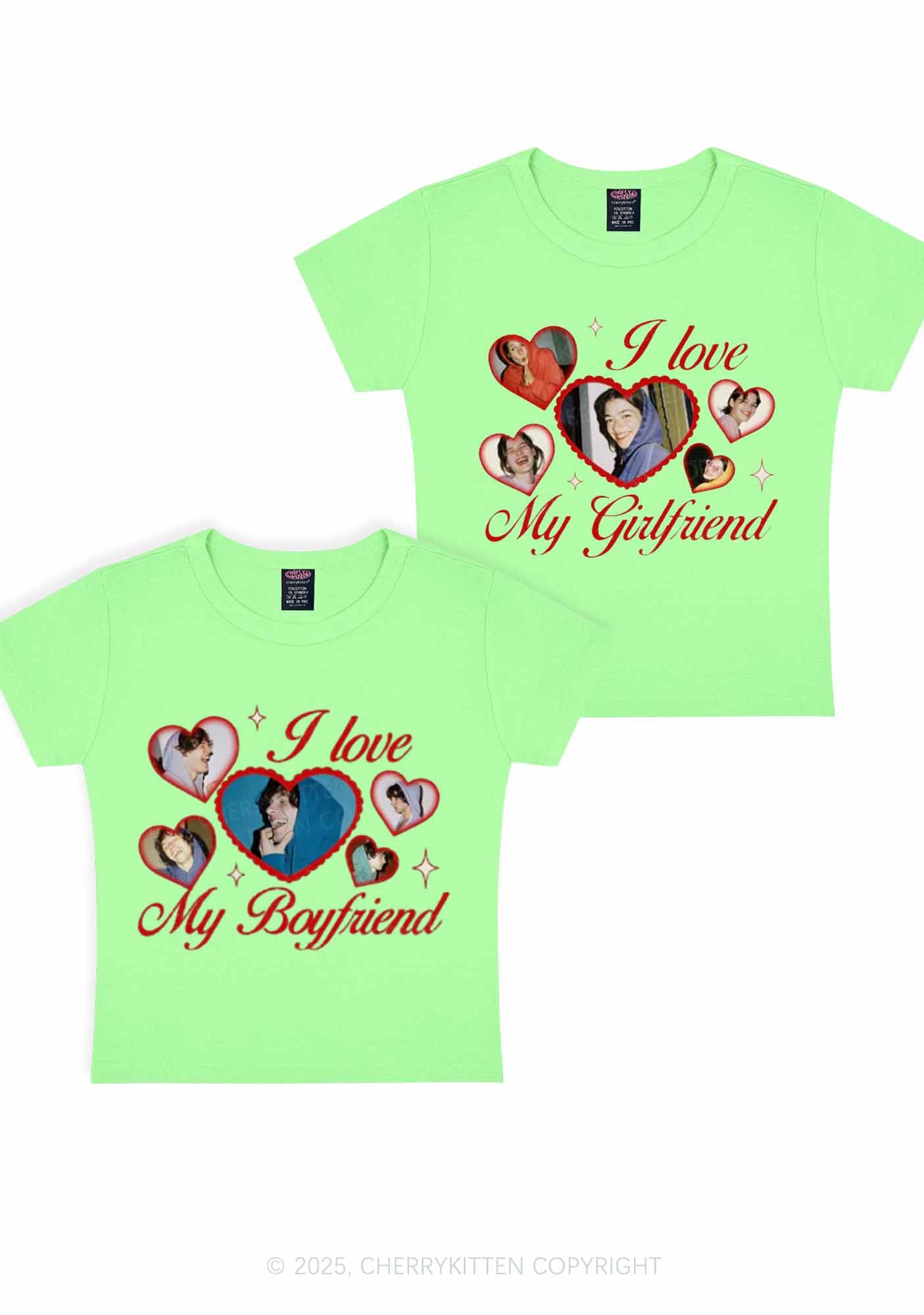 Custom Boyfriend Girlfriend Photos Y2K Valentine's Day Baby Tee Cherrykitten