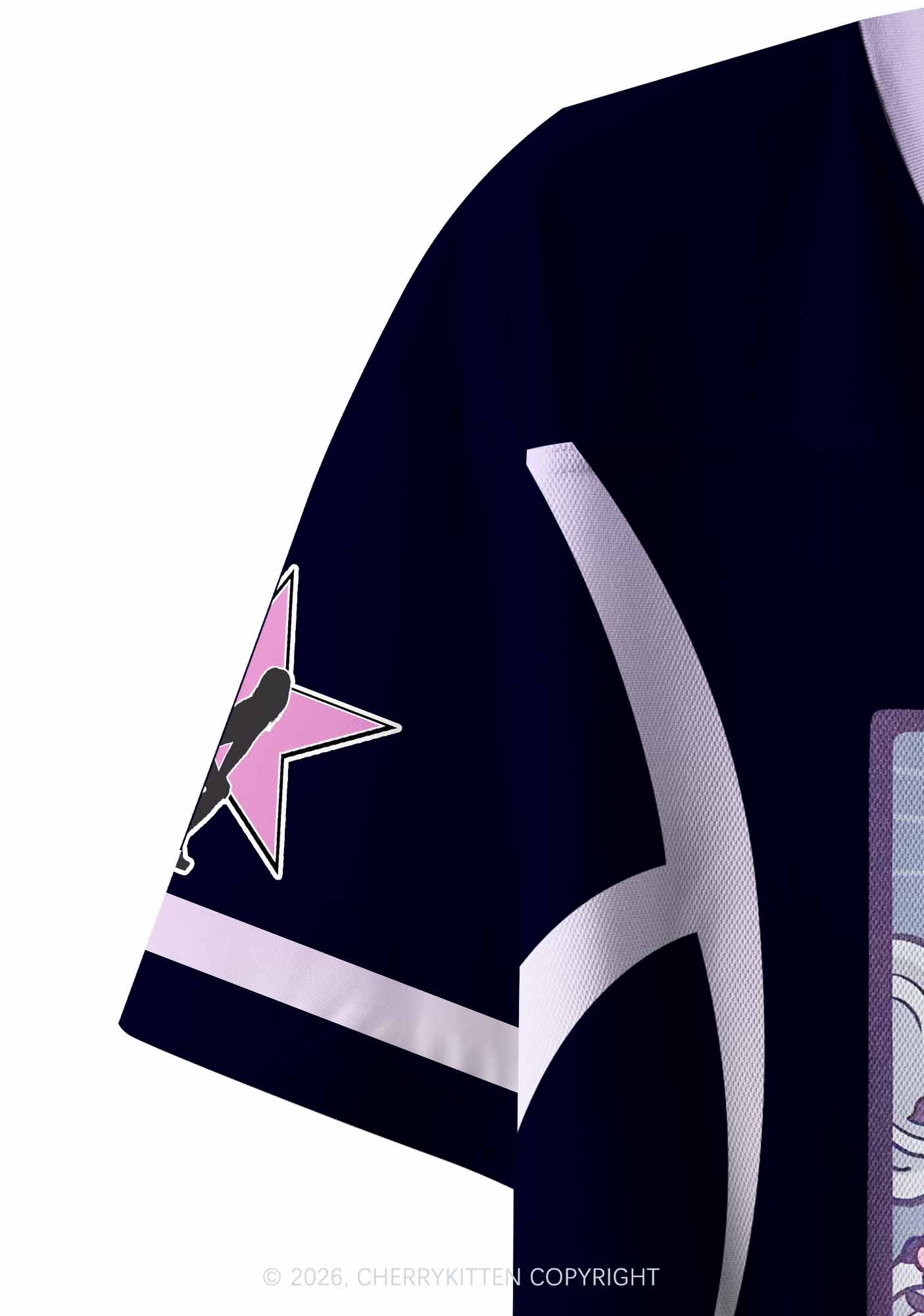 Purple Lovers Y2K Crop Sport Jersey Shirts Cherrykitten