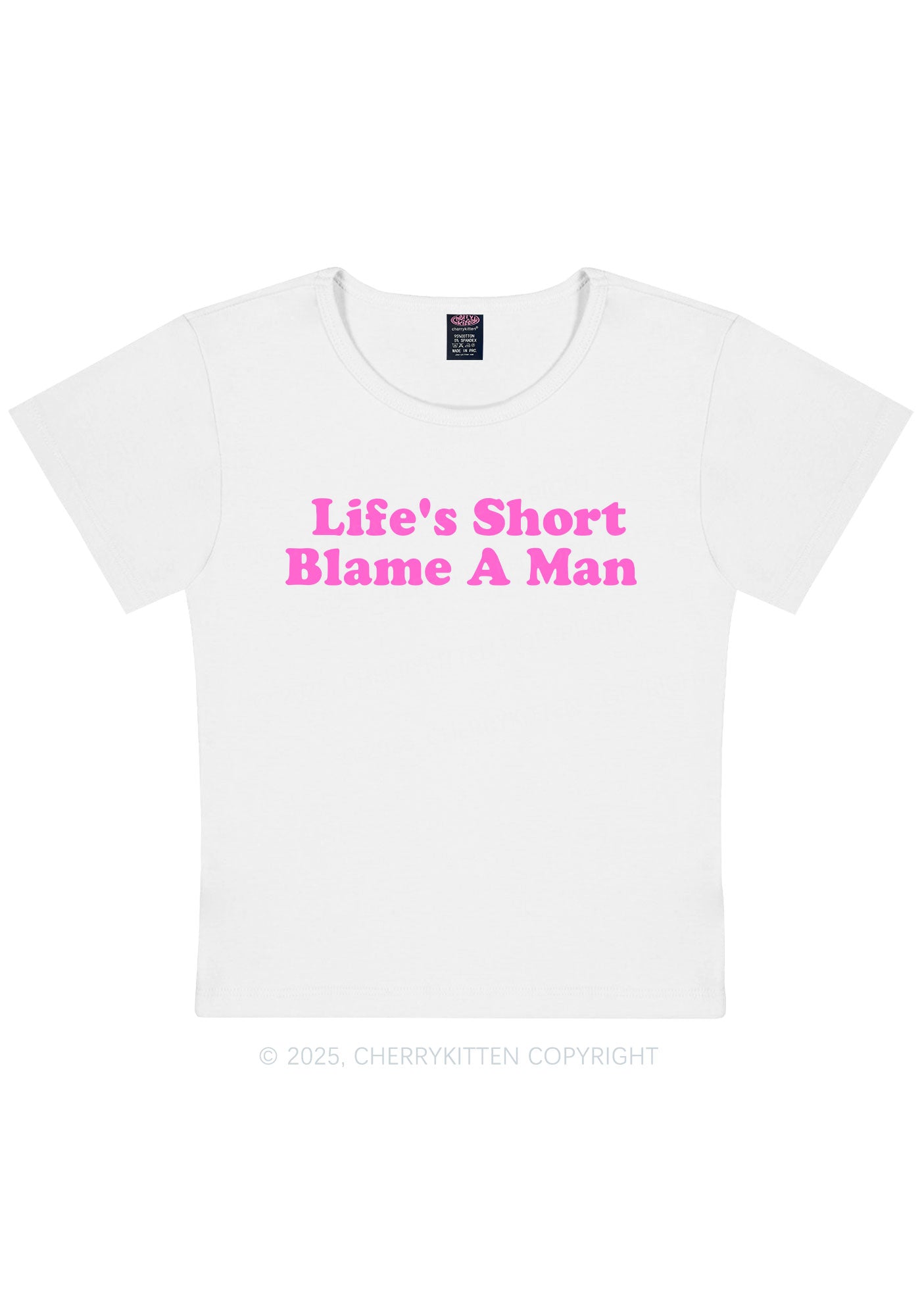 Blame A Man Y2K Baby Tee Cherrykitten